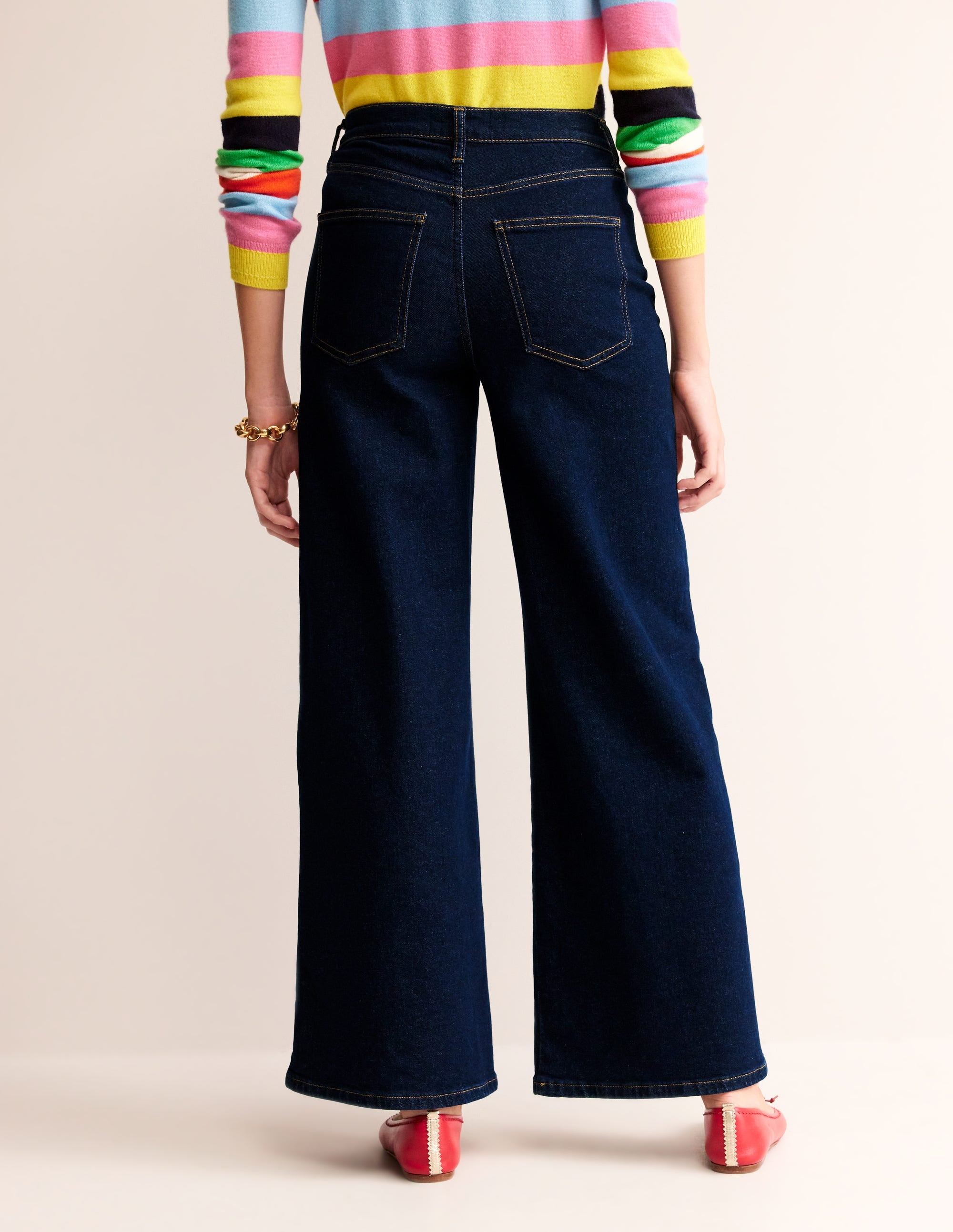 High Rise Wide Leg Jeans-Indigo - Image 3