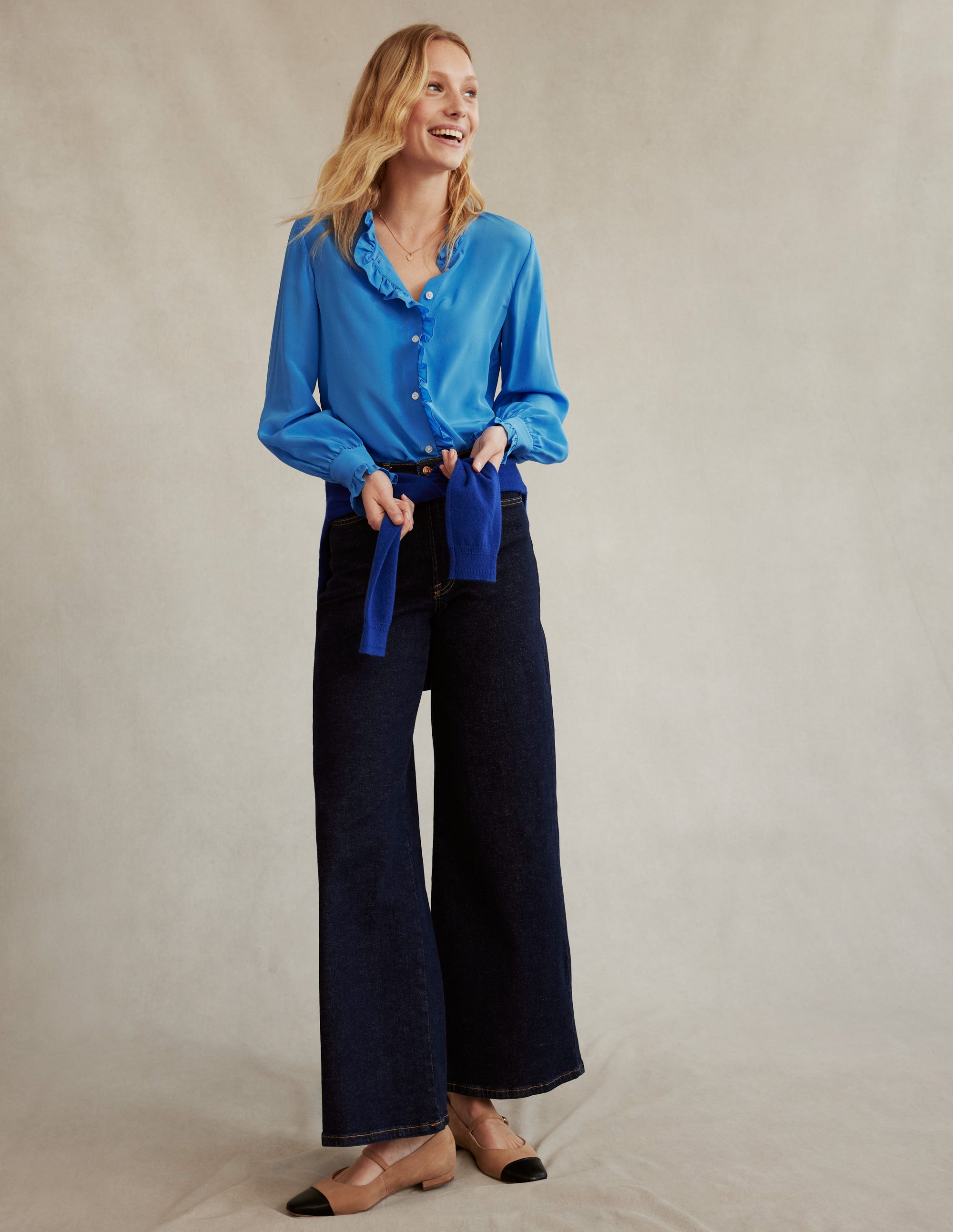 High Rise Wide Leg Jeans-Indigo - Image 8