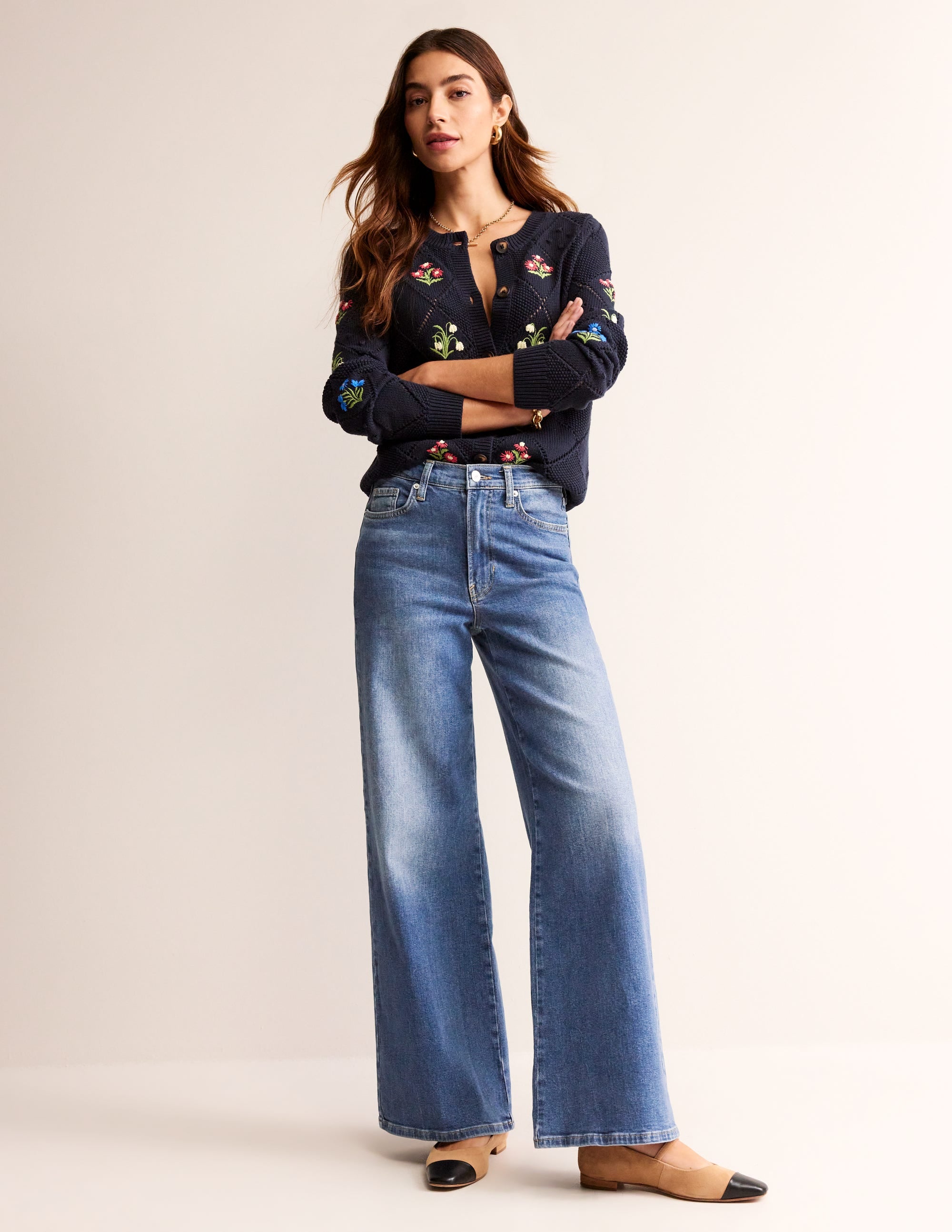 High Rise Wide Leg Jeans-Mid Vintage - Image 1