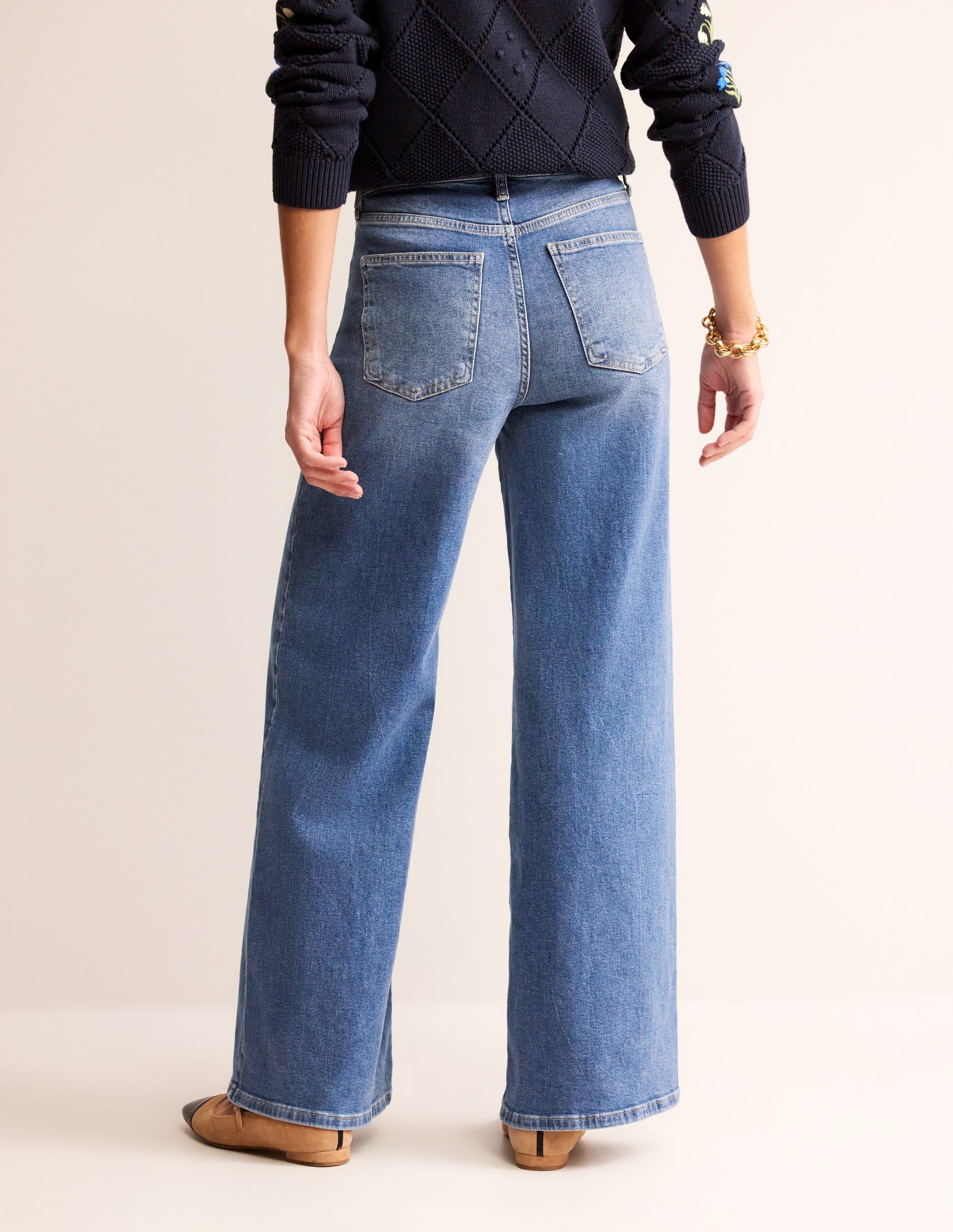 High Rise Wide Leg Jeans-Mid Vintage - Image 3