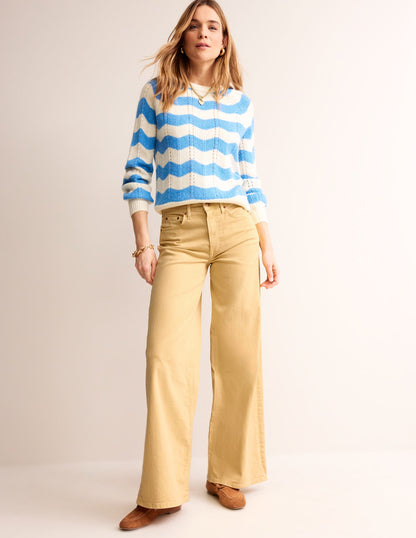 High Rise Wide Leg Jeans-Dusky Citron-1