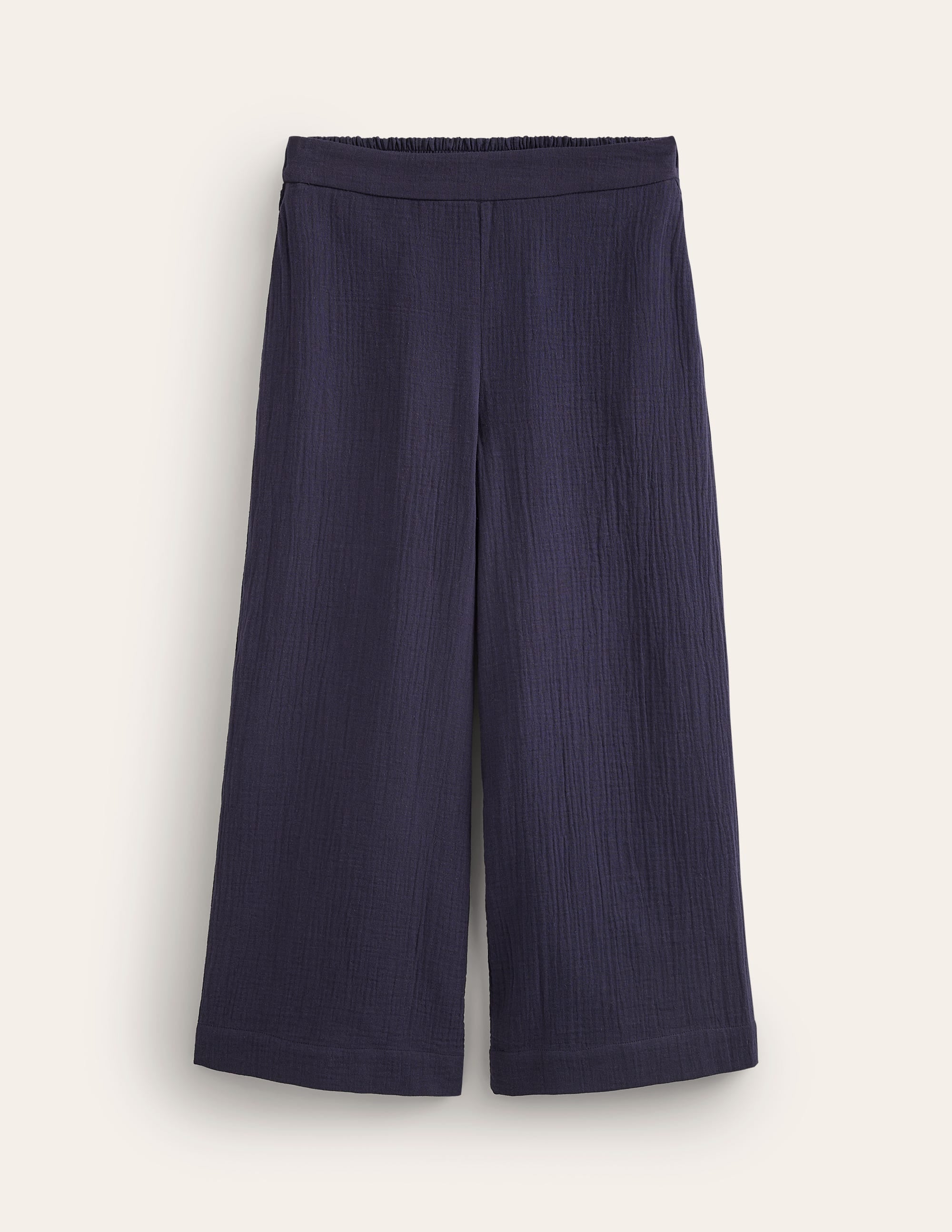 Pull-on Doublecloth Trousers-Navy - Image 5