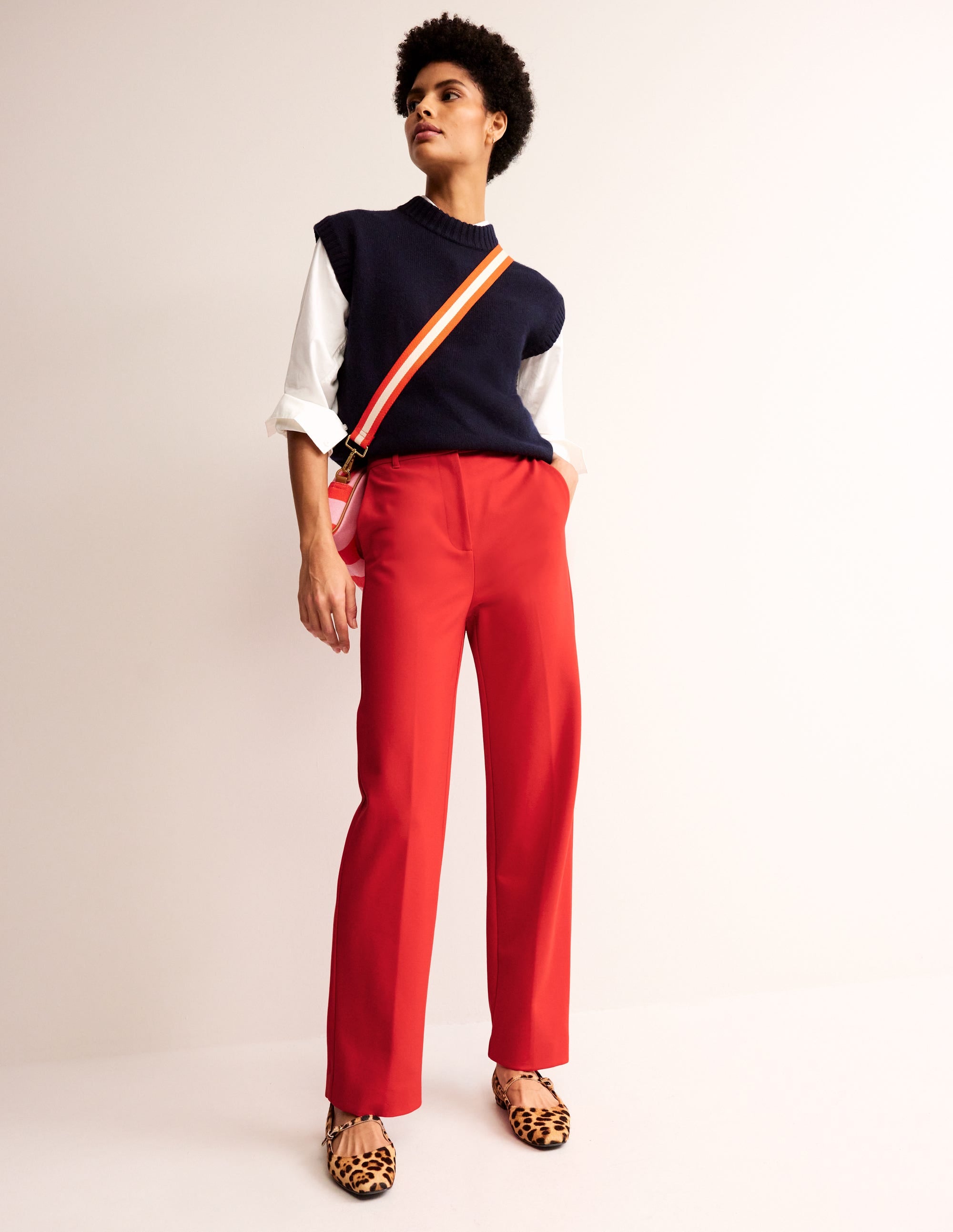 Pimlico Ponte Trousers-Hot Pepper - Image 1