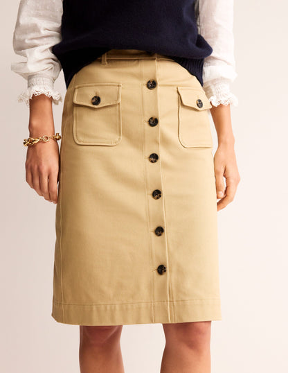 Utility Pocket Midi Skirt-Neutral-4