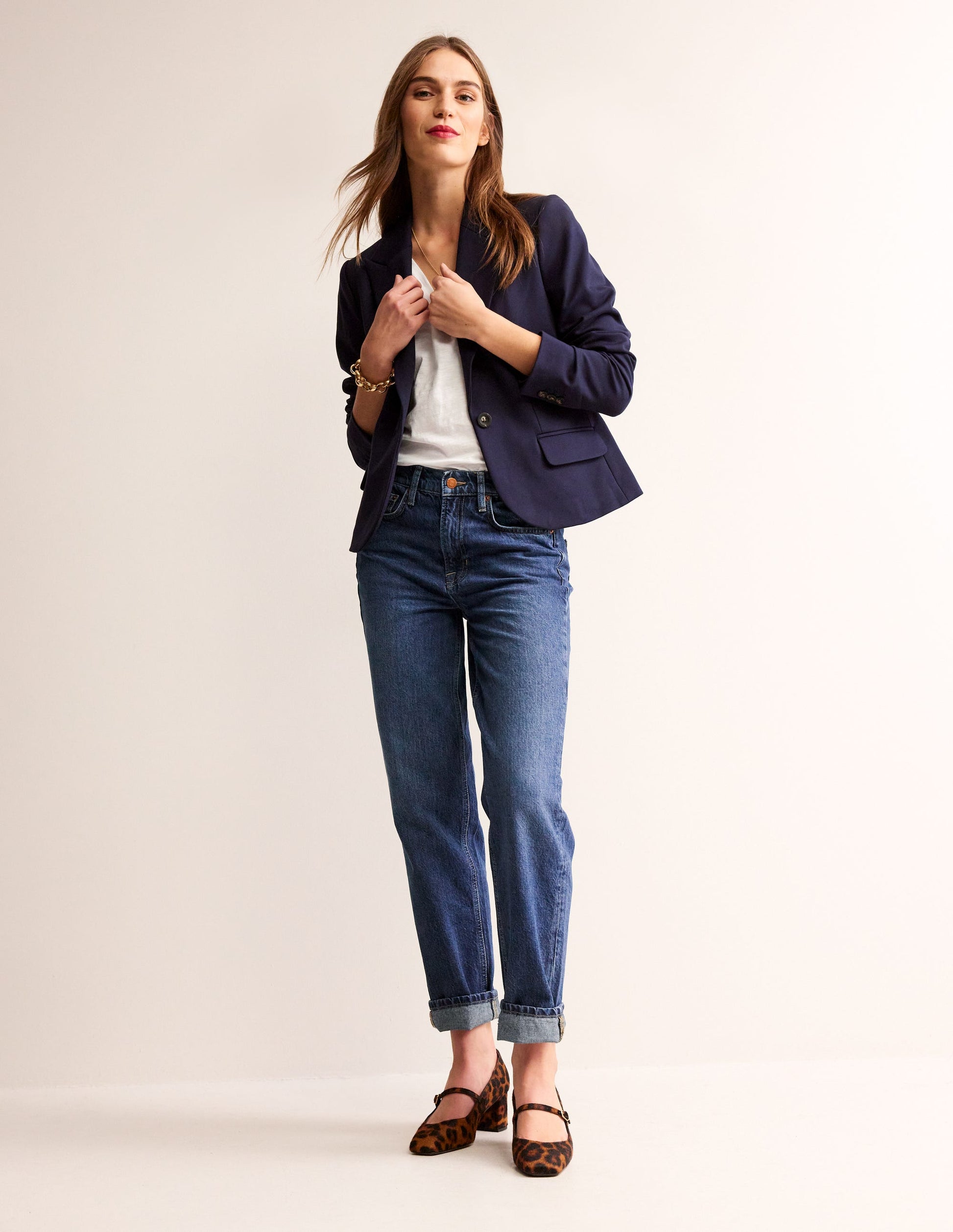 Mid Rise Tapered Jeans-Dark Vintage-1