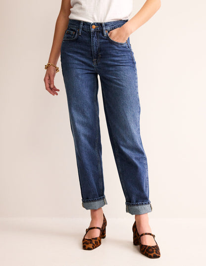 Mid Rise Tapered Jeans-Dark Vintage-4