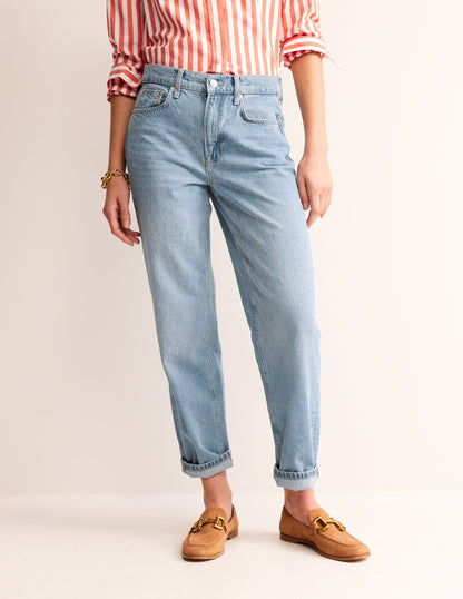 Mid Rise Tapered Jeans-Light Vintage-4