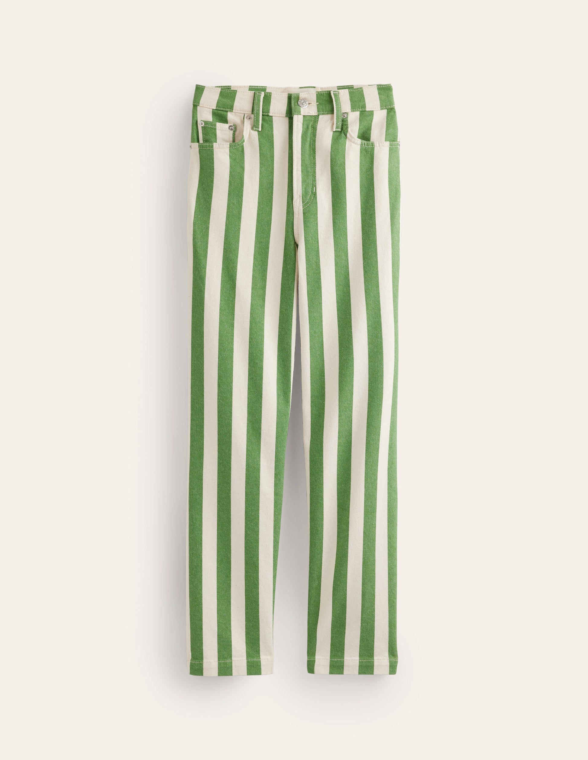 Striped Straight Jeans-Green & Ivory Stripe-6