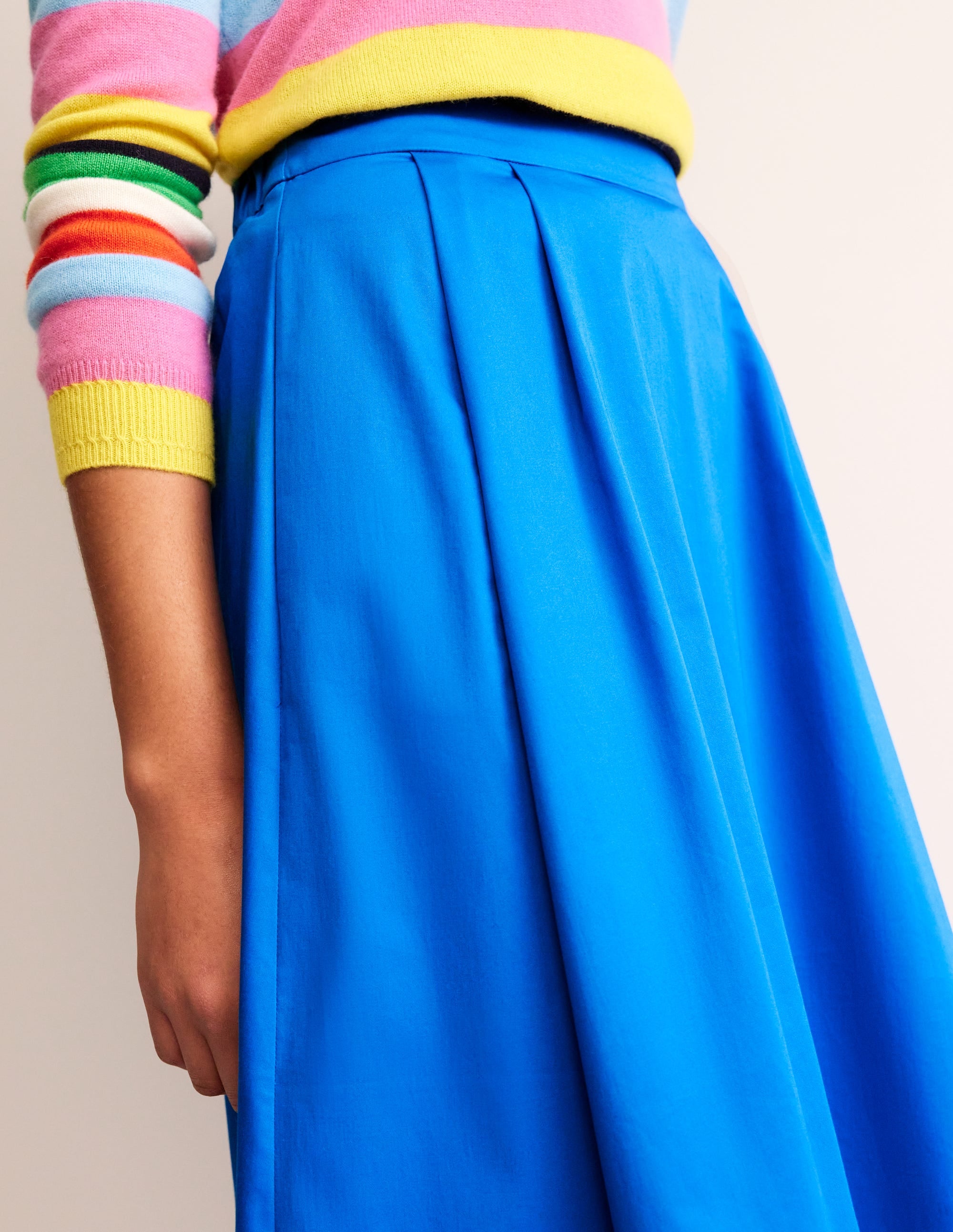 Isabella Cotton Sateen Skirt-Brilliant Blue - Image 2