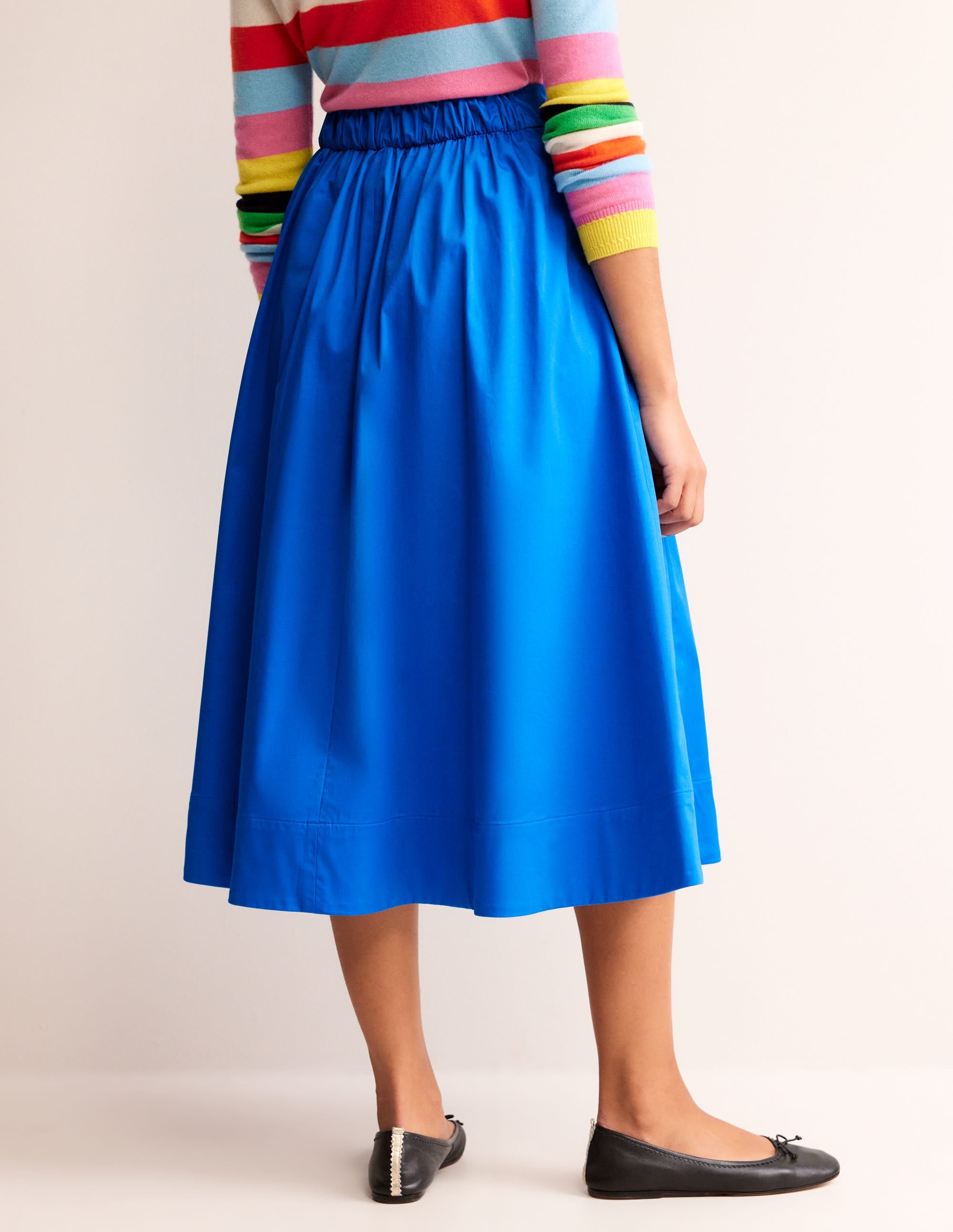 Isabella Cotton Sateen Skirt-Brilliant Blue - Image 3