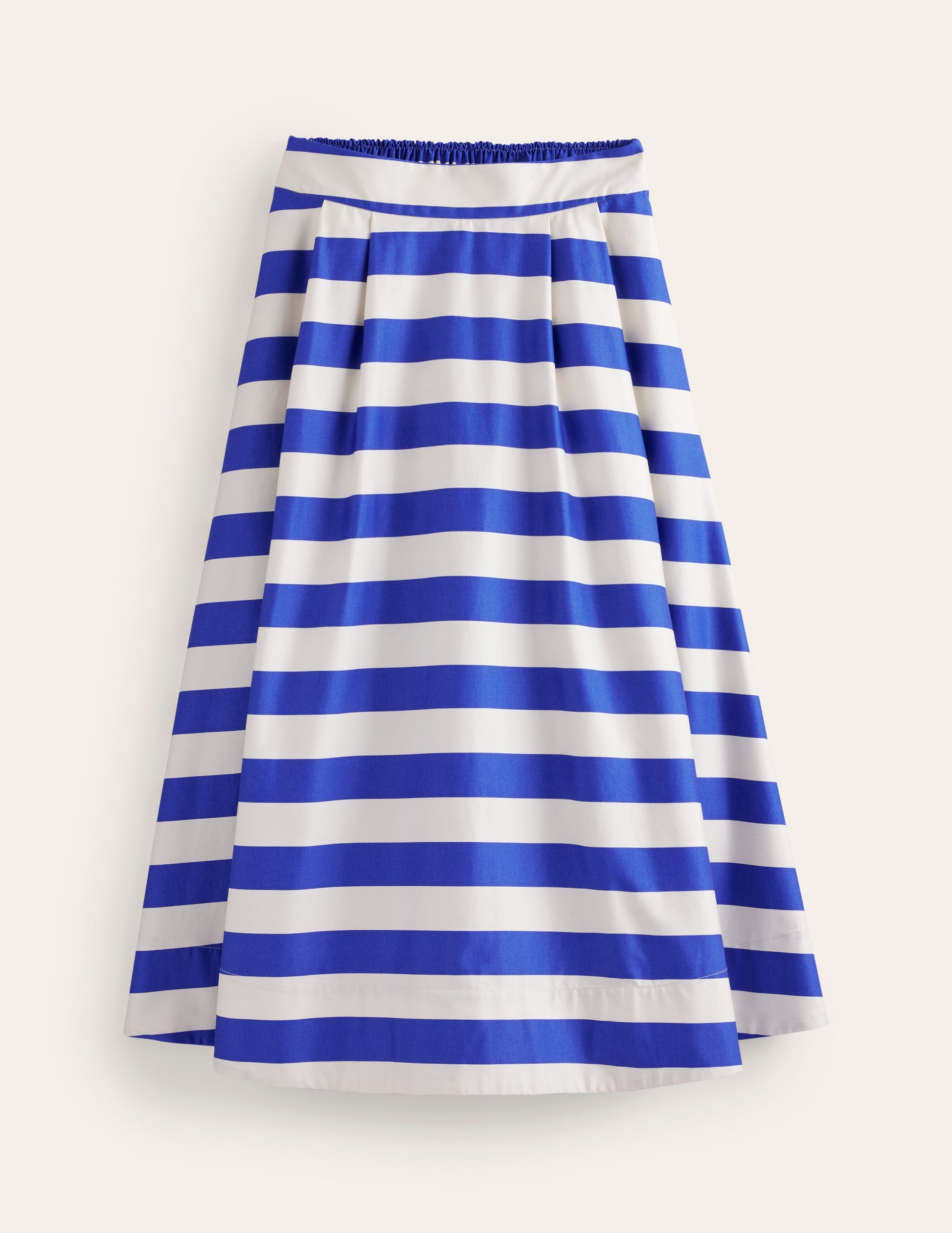 Isabella Cotton Sateen Skirt-Surf The Web and Ivory Stripe-6
