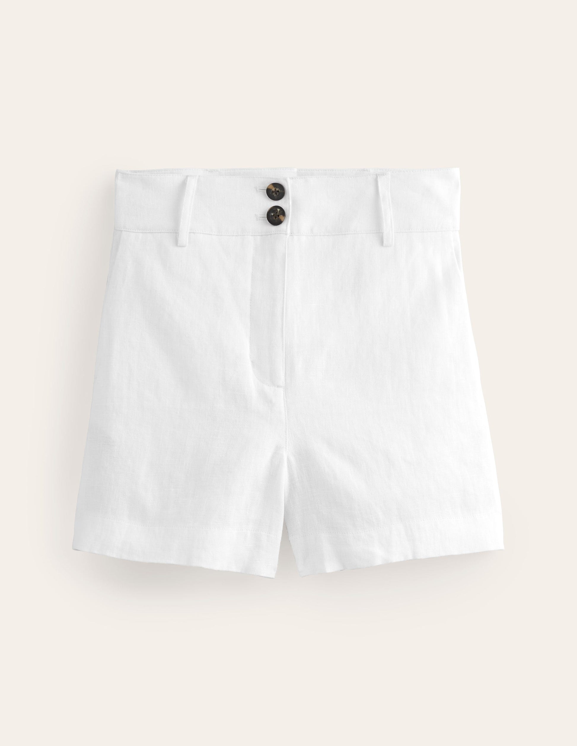 Westbourne Linen Shorts-White-6