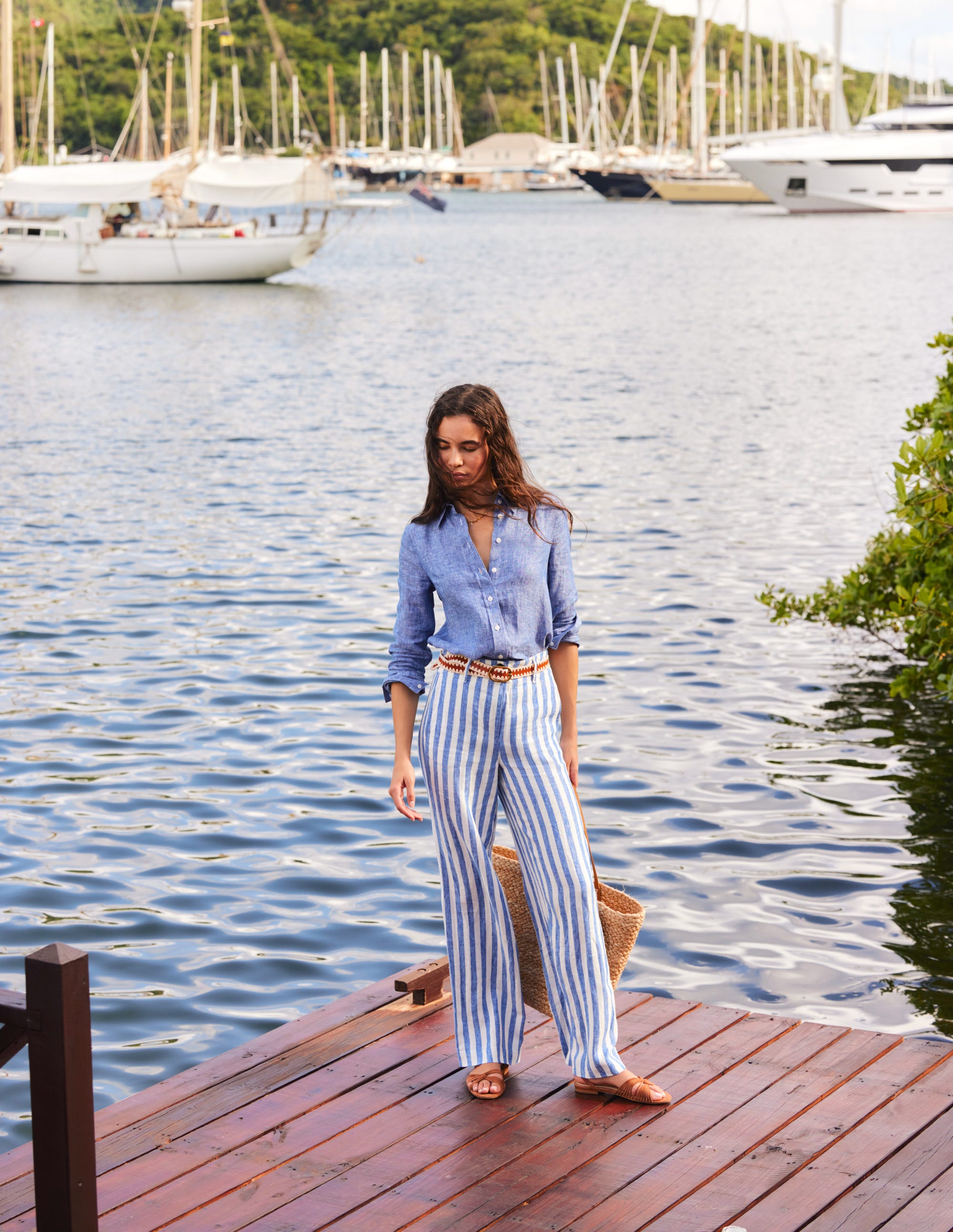 Westbourne Linen Trousers-Stripe - Image 5