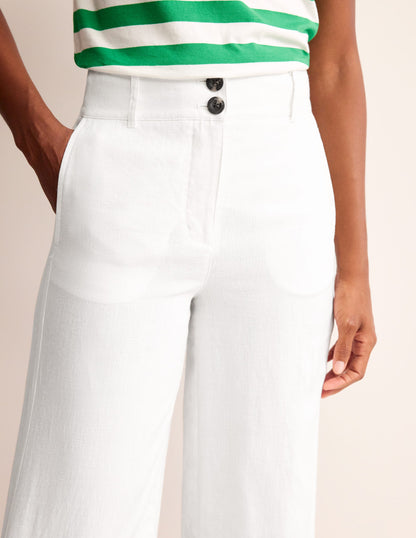Westbourne Linen Trousers-White-2