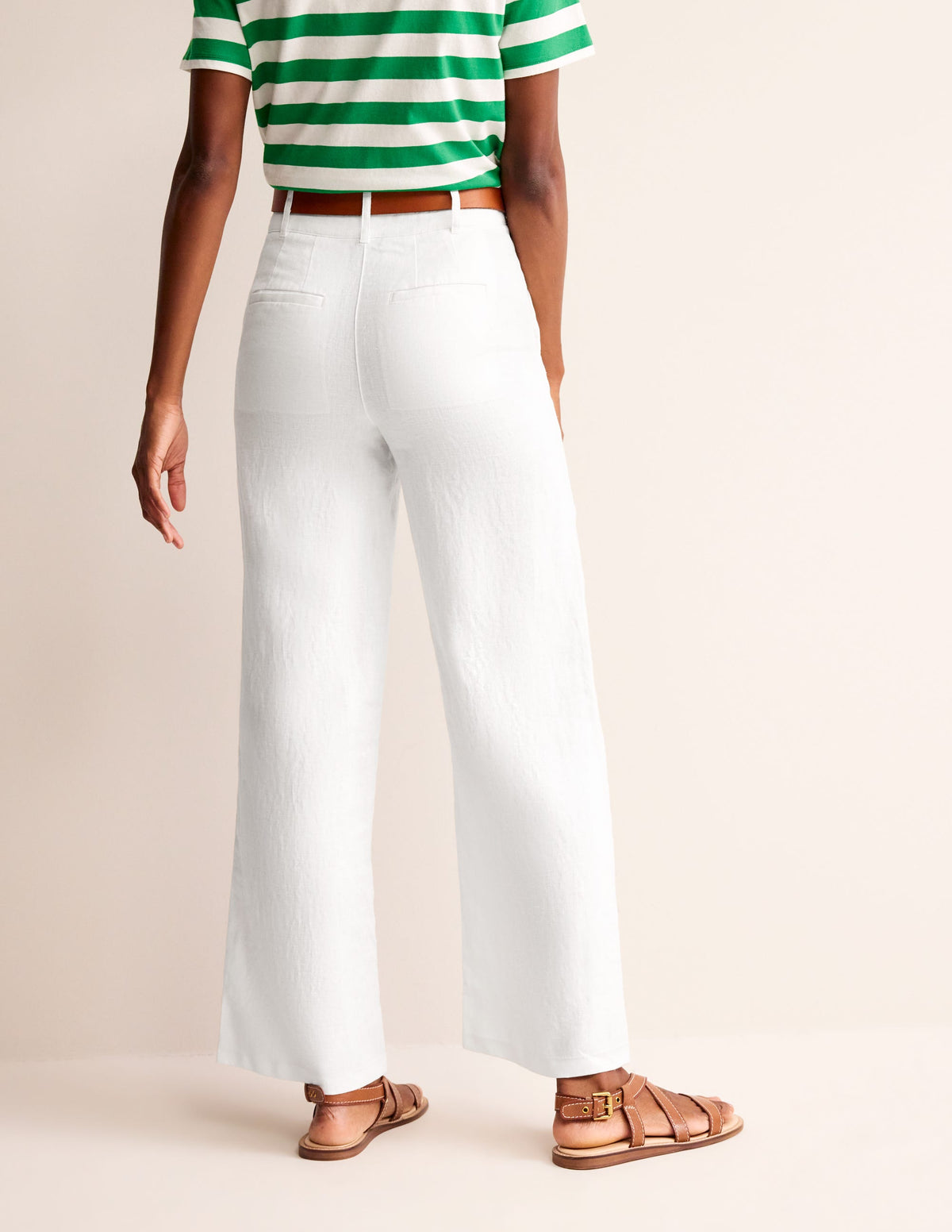 Westbourne Linen Trousers-White - Image 3