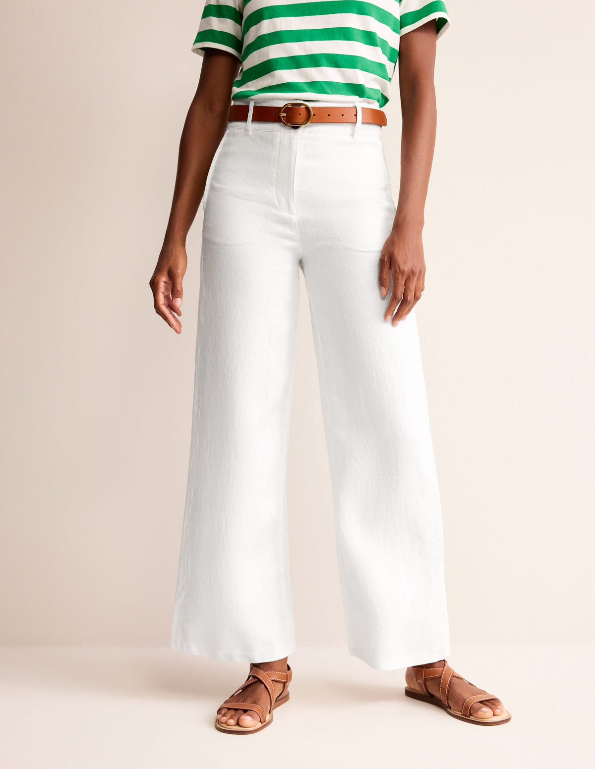 Westbourne Linen Trousers-White - Image 4