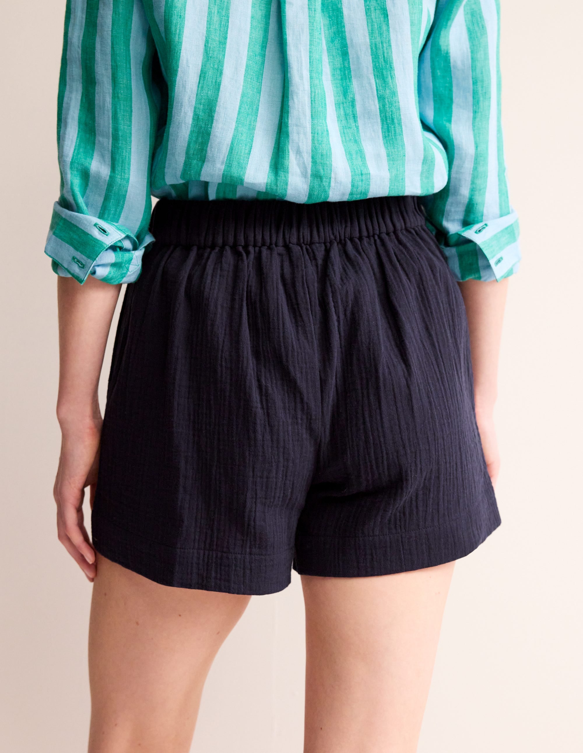 Double Cloth Shorts-Navy - Image 3