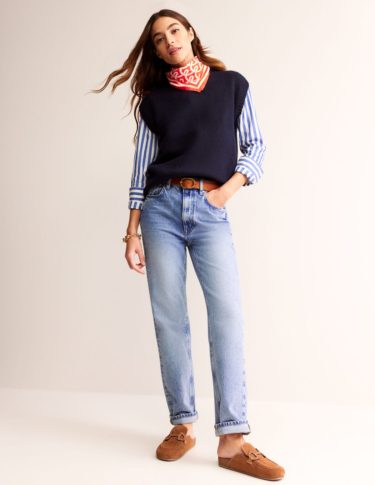 High Rise Straight Jeans-Light Vintage - Image 1