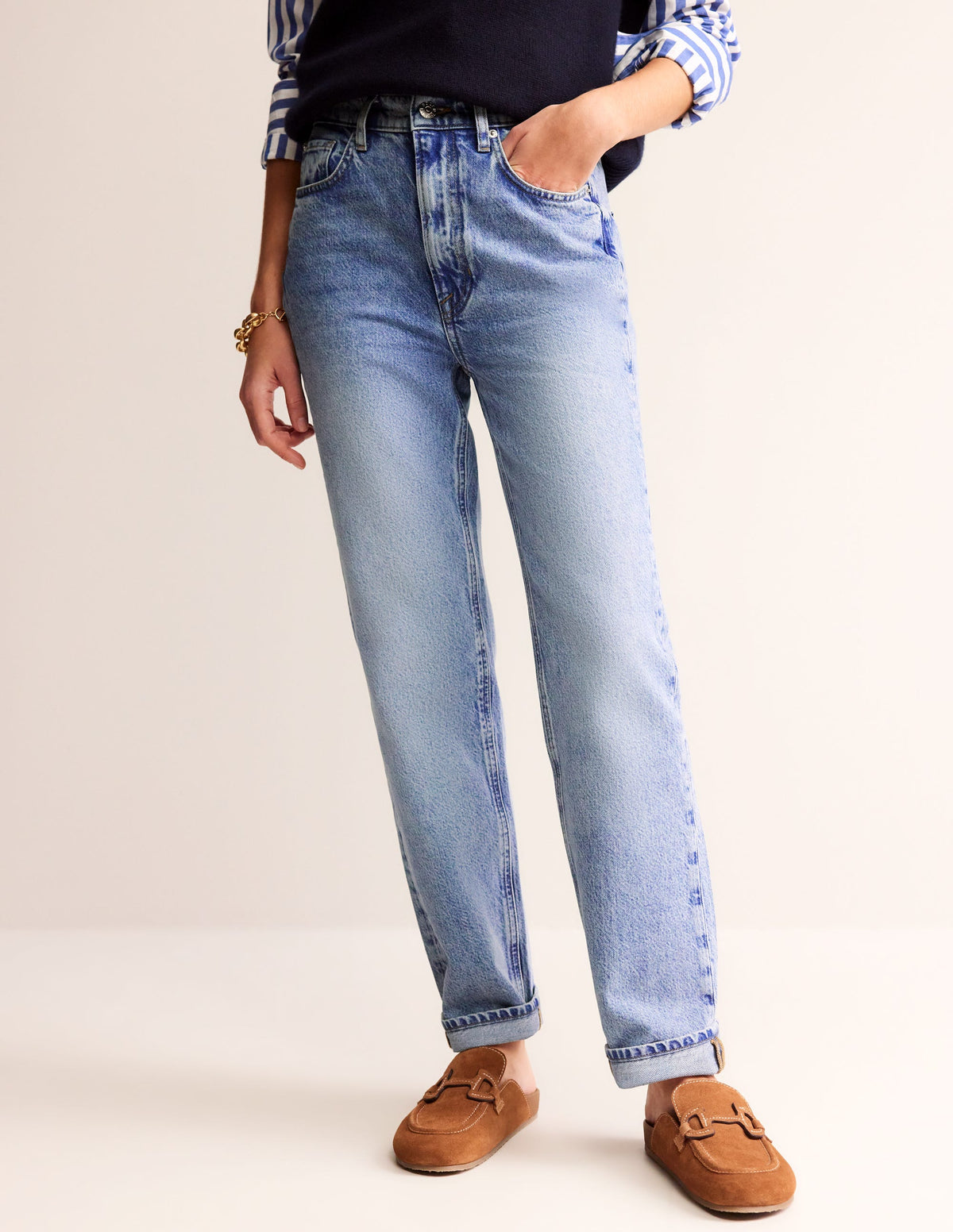 High Rise Straight Jeans-Light Vintage - Image 4