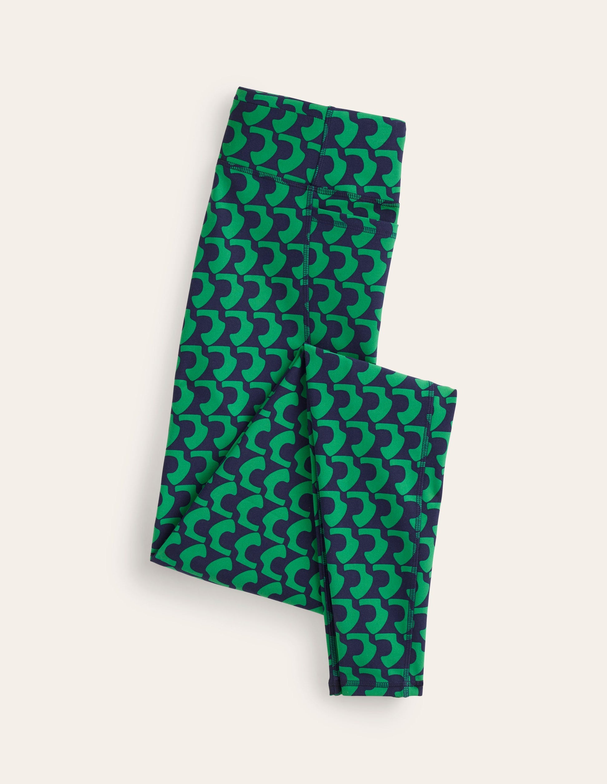 High Waist Pocket Leggings-Green Tambourine, Arc Geo-5