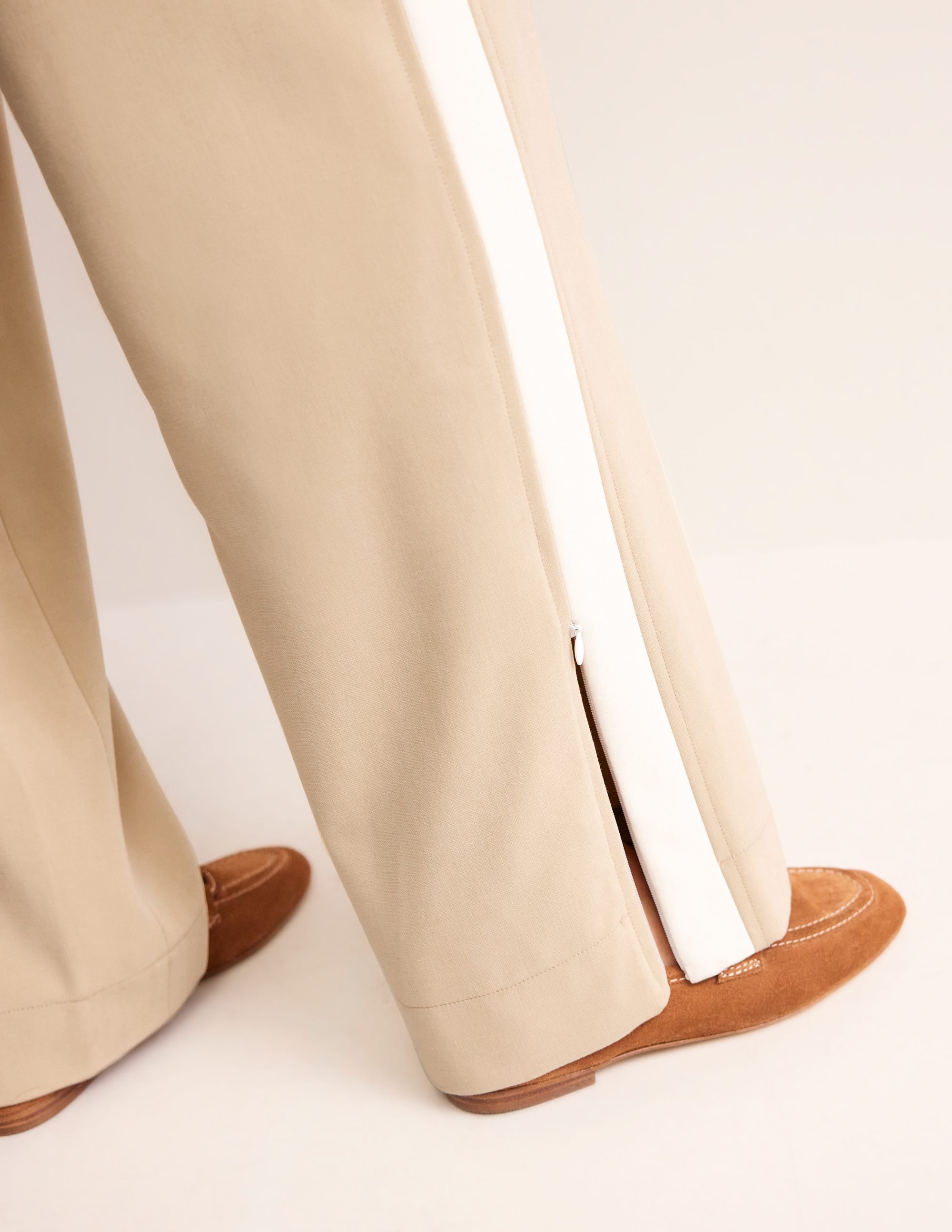 Pull On Side Stripe Trousers-Neutral - Image 2