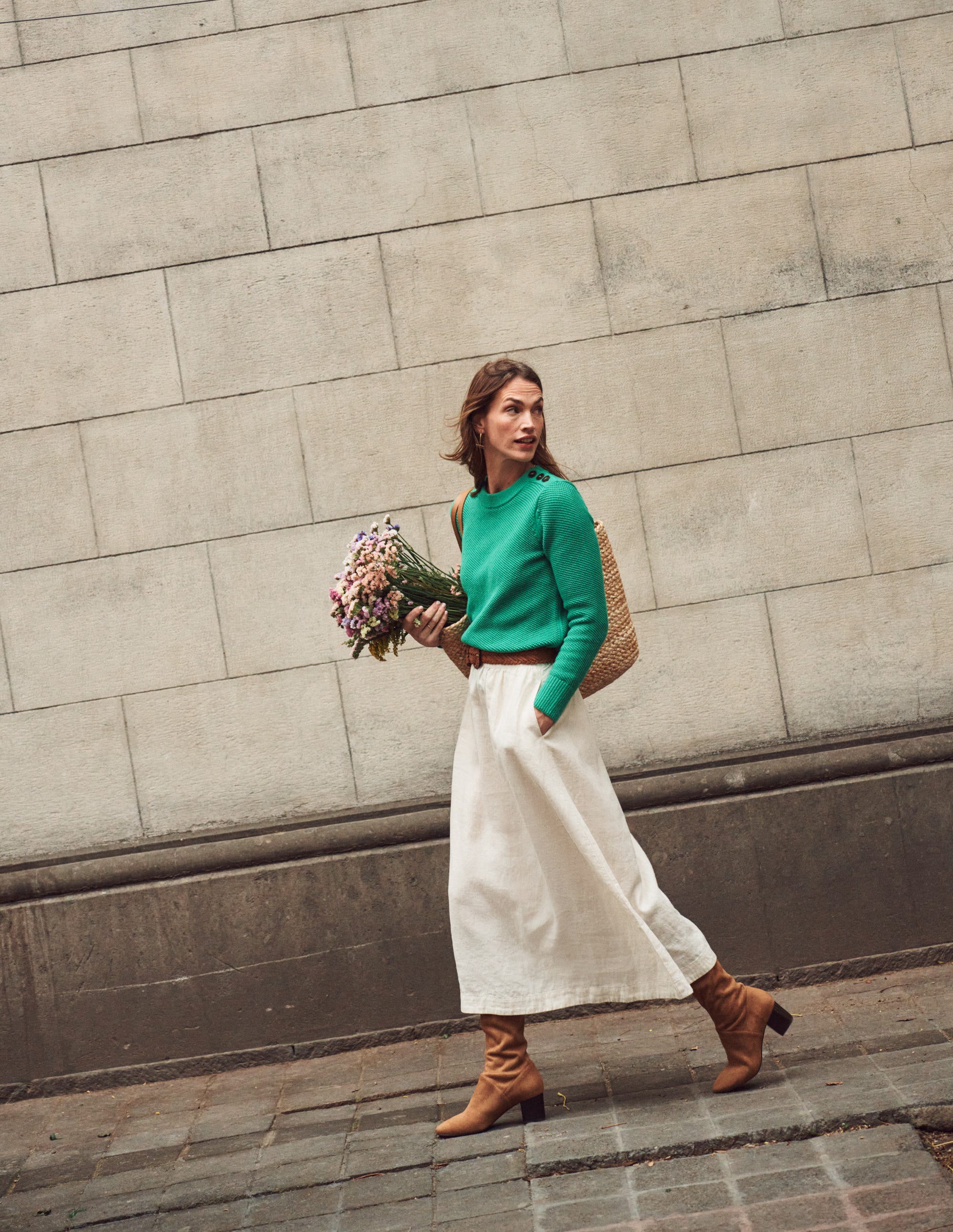 Florence Linen Skirt-Ecru - Image 5