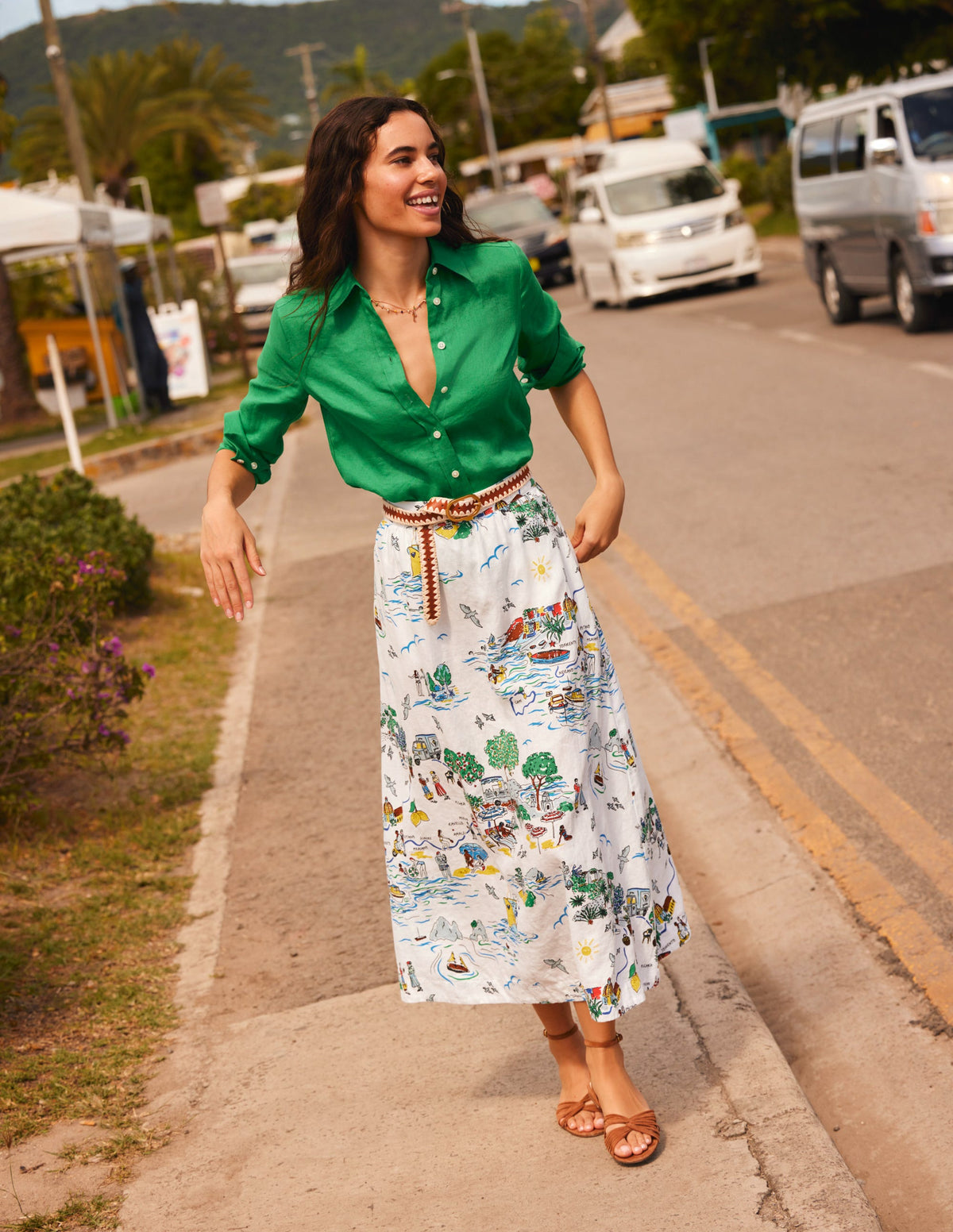 Florence Linen Skirt-Ivory, Amalfi-5