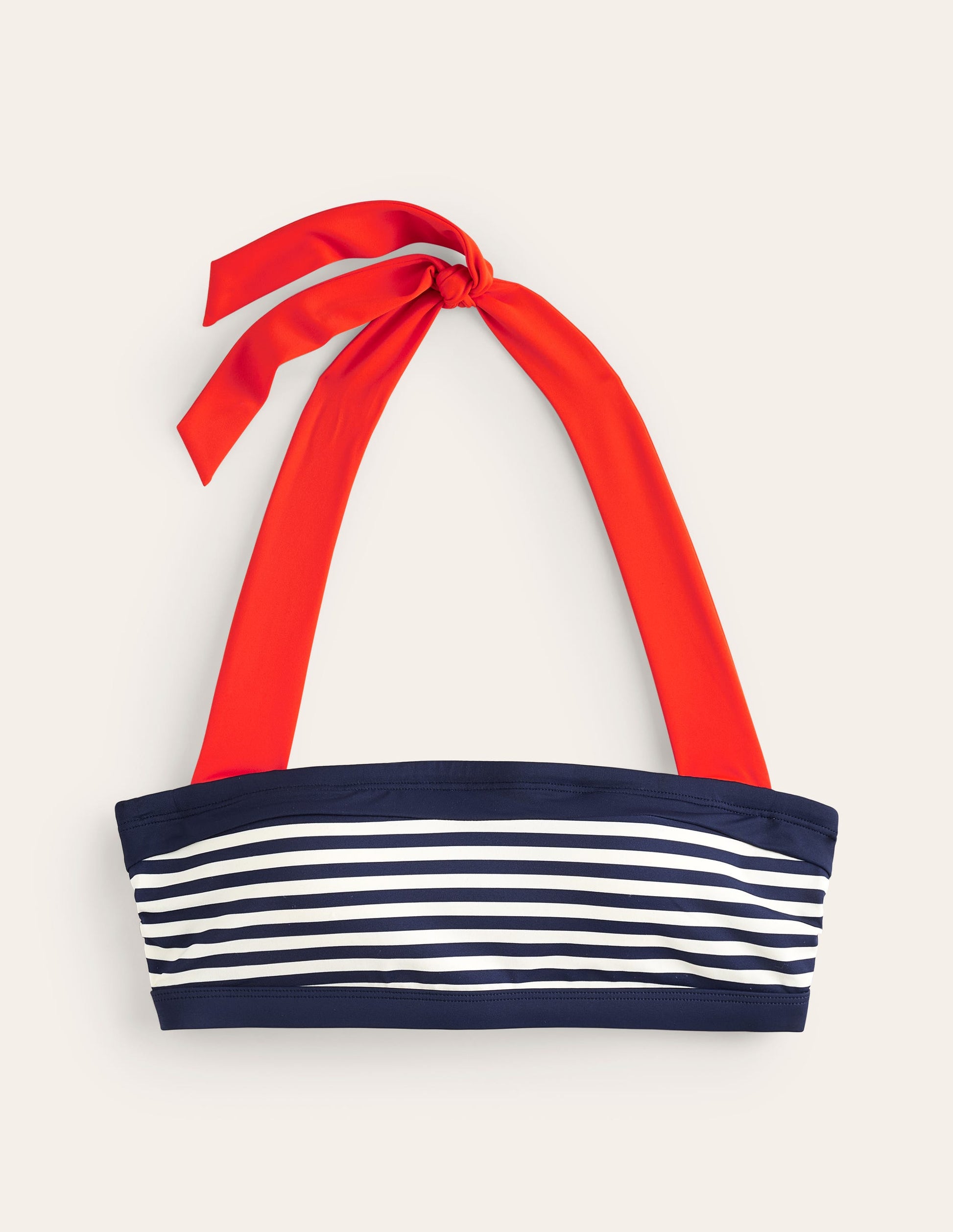 Santorini Bikini Top-Red, Navy Stripe-5