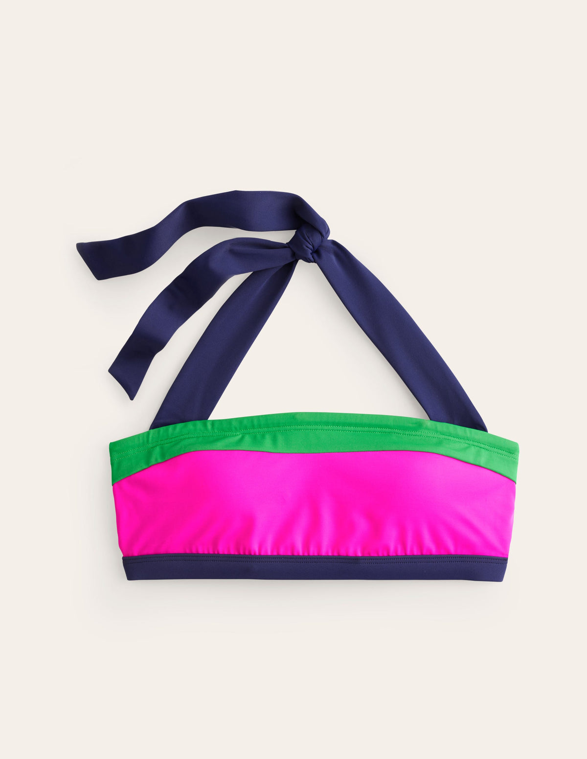 Santorini Bikini Top-Super Pink Colourblock - Image 5