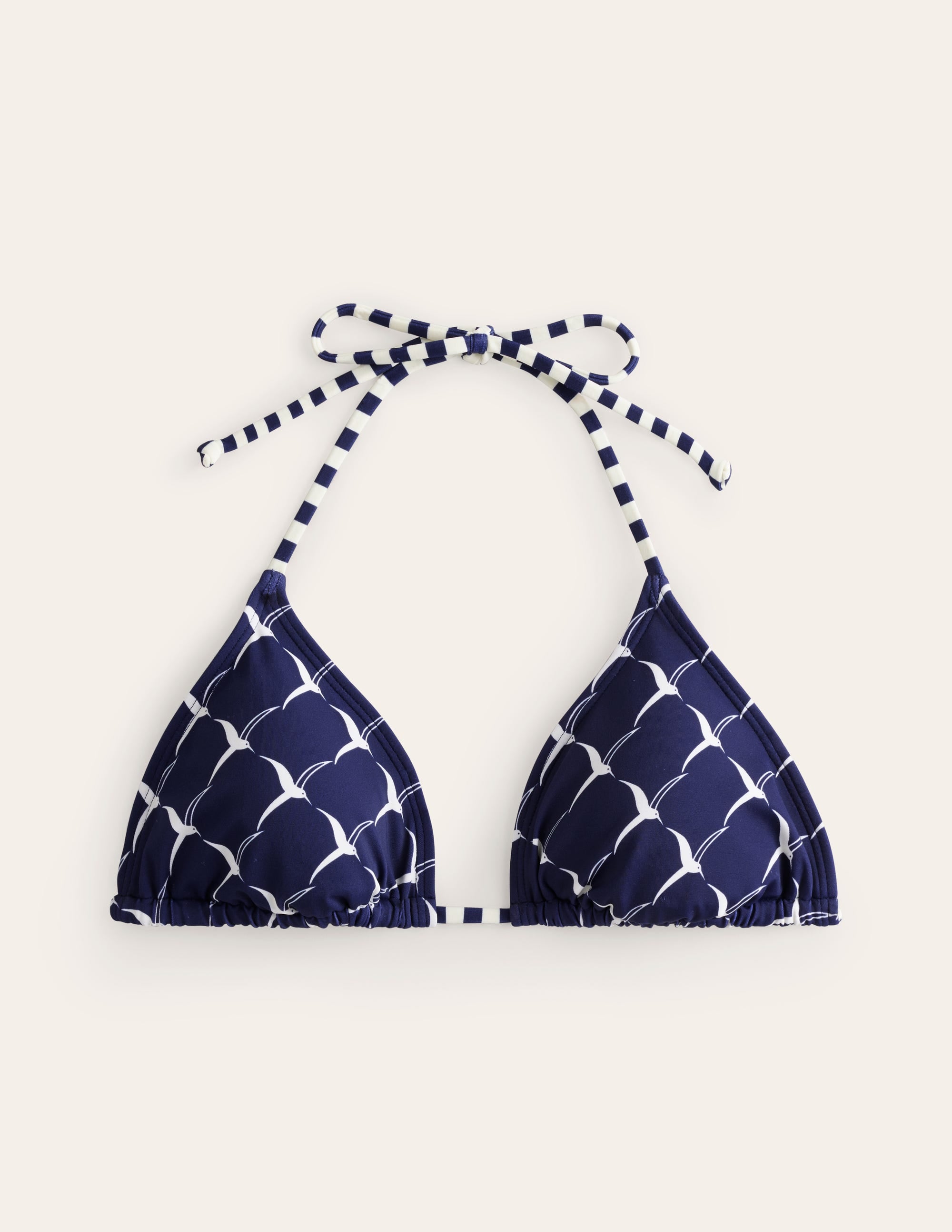 Symi String Bikini Top-French Navy, Seagull - Image 5