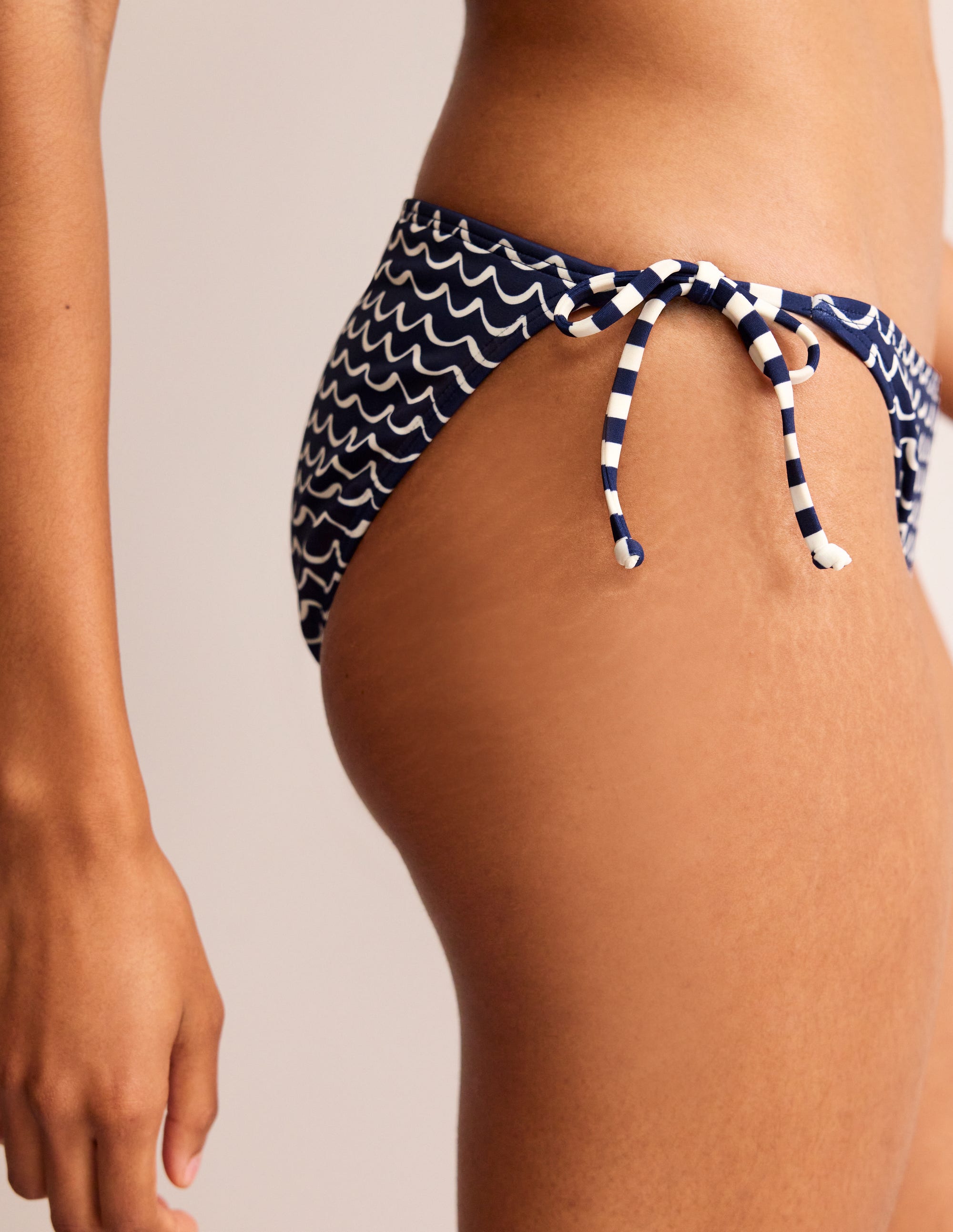 Symi String Bikini Bottoms-French Navy, Seagull - Image 2