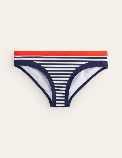 Santorini Bikini Bottoms-Red, Navy Stripe-5