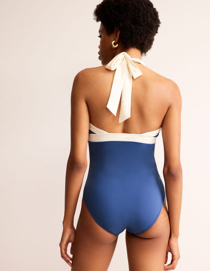 Ithaca Halter Swimsuit-Globe/ Ivory Colourblock-3