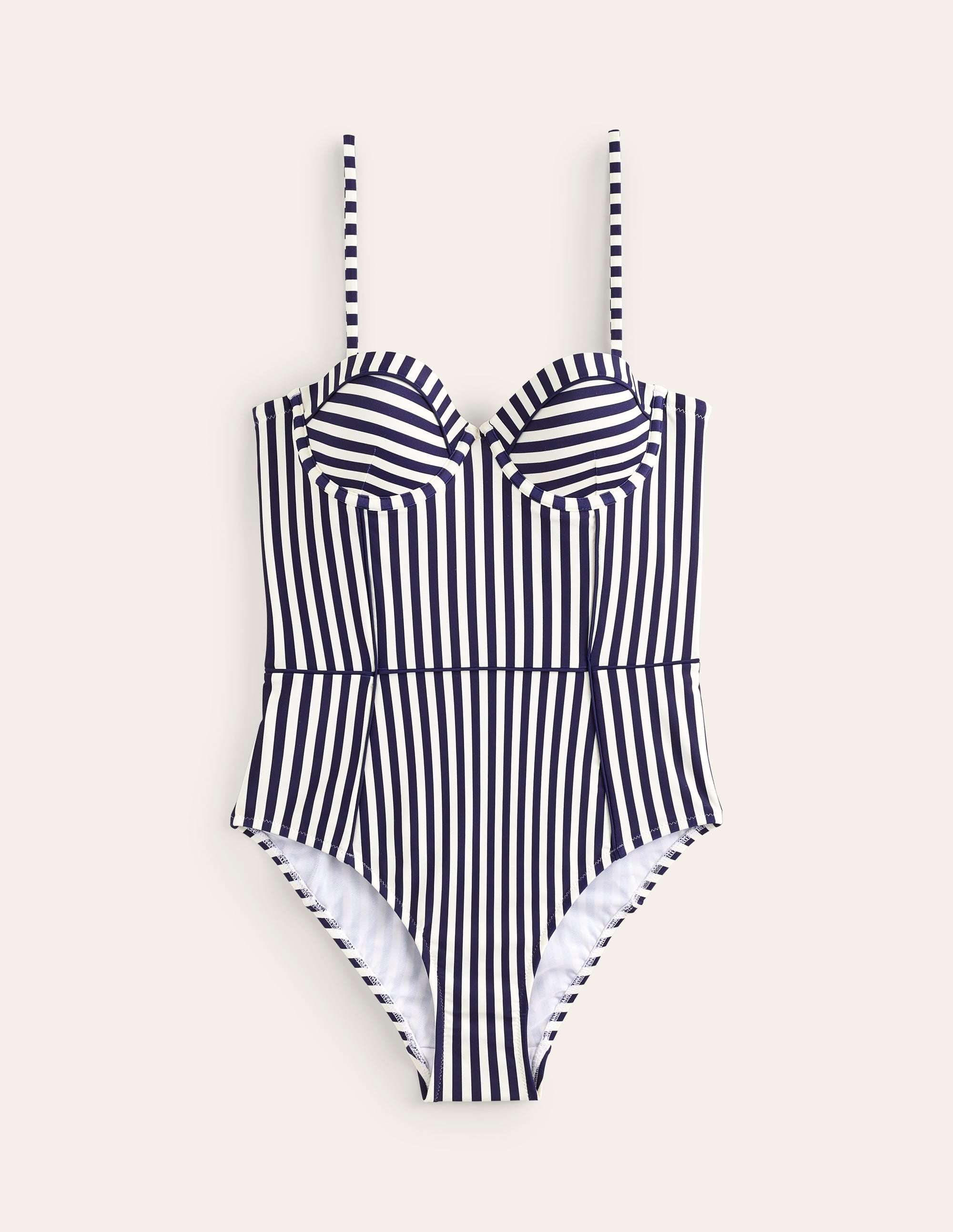 Rhodes Cup Sized Swimsuit-Navy, Ivory Stripe - Image 5