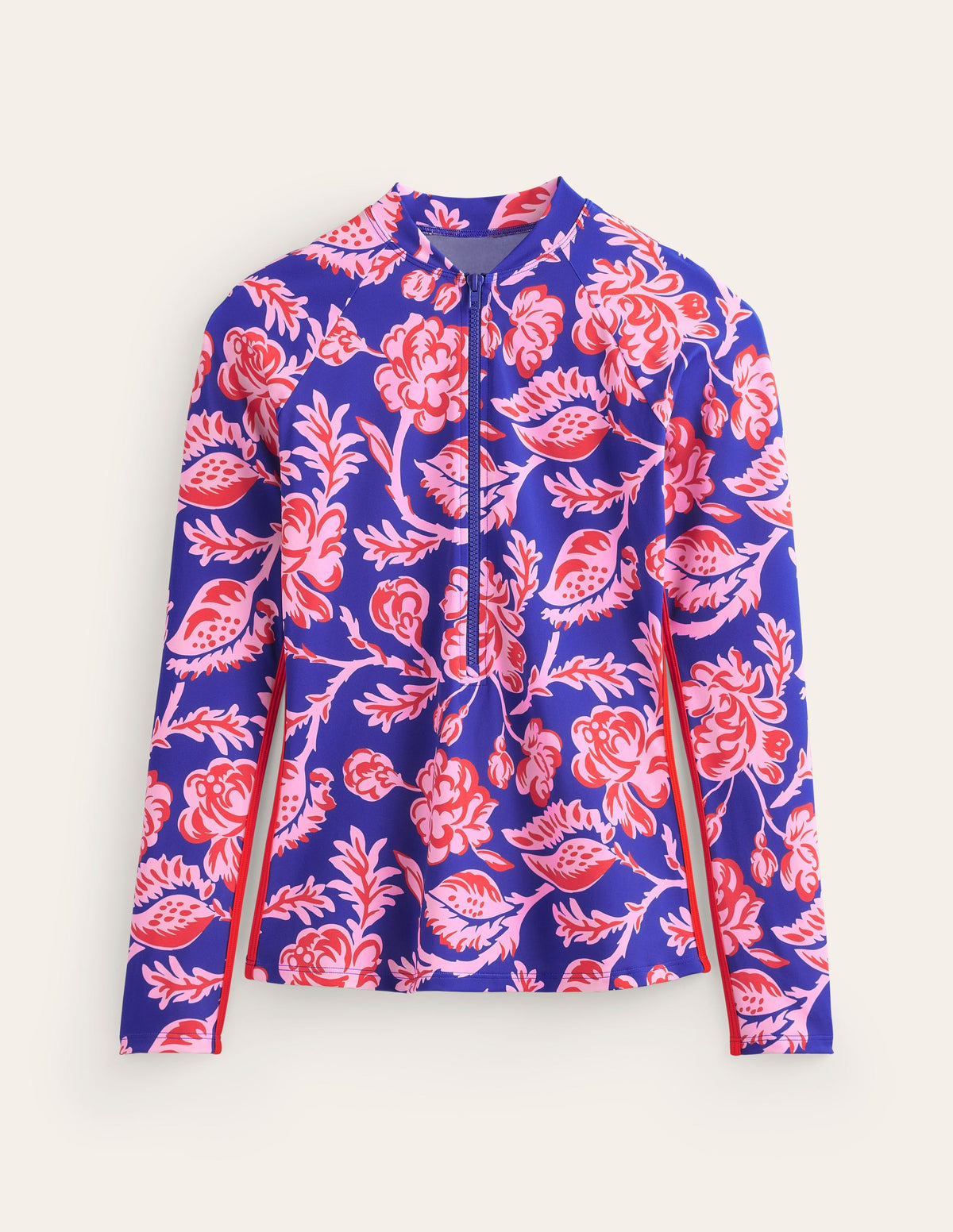 Piped Raglan Rash Vest-Surf The Web Blue, Rose Blush - Image 5