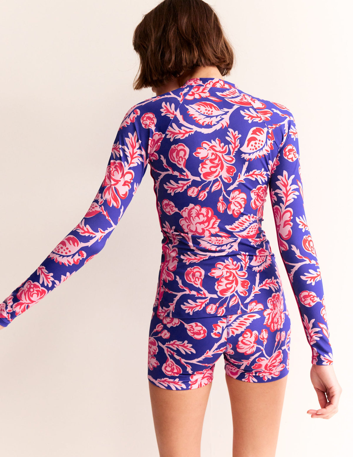 Piped Raglan Rash Vest-Surf The Web Blue, Rose Blush-3