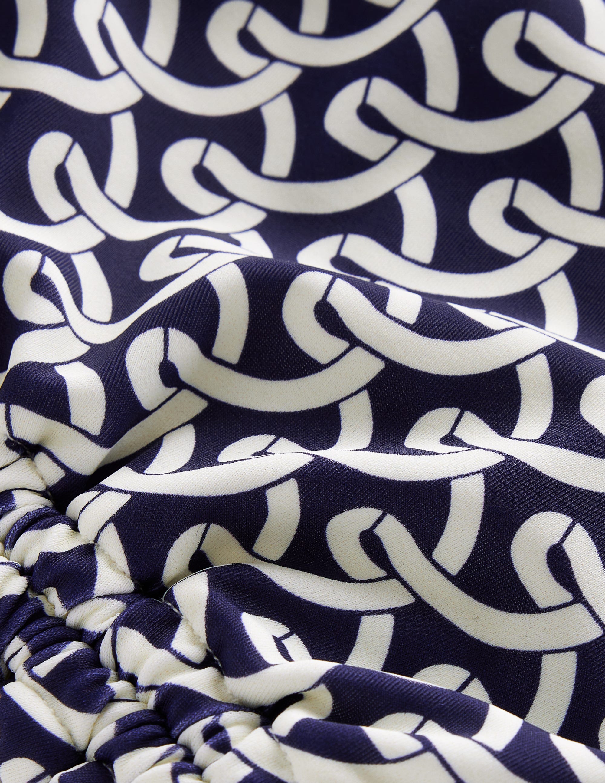 String Gather Swimsuit-Navy, Geo Terrace - Image 6