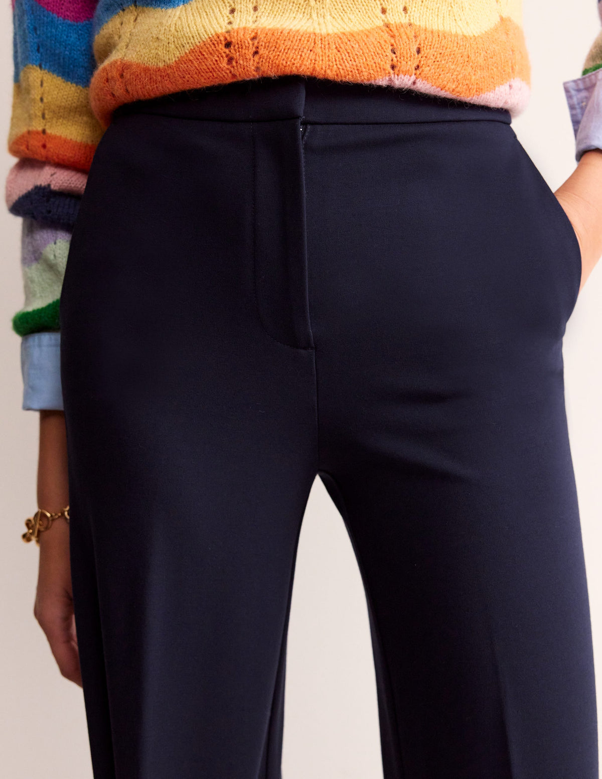 Westbourne Ponte Trousers-Navy - Image 2