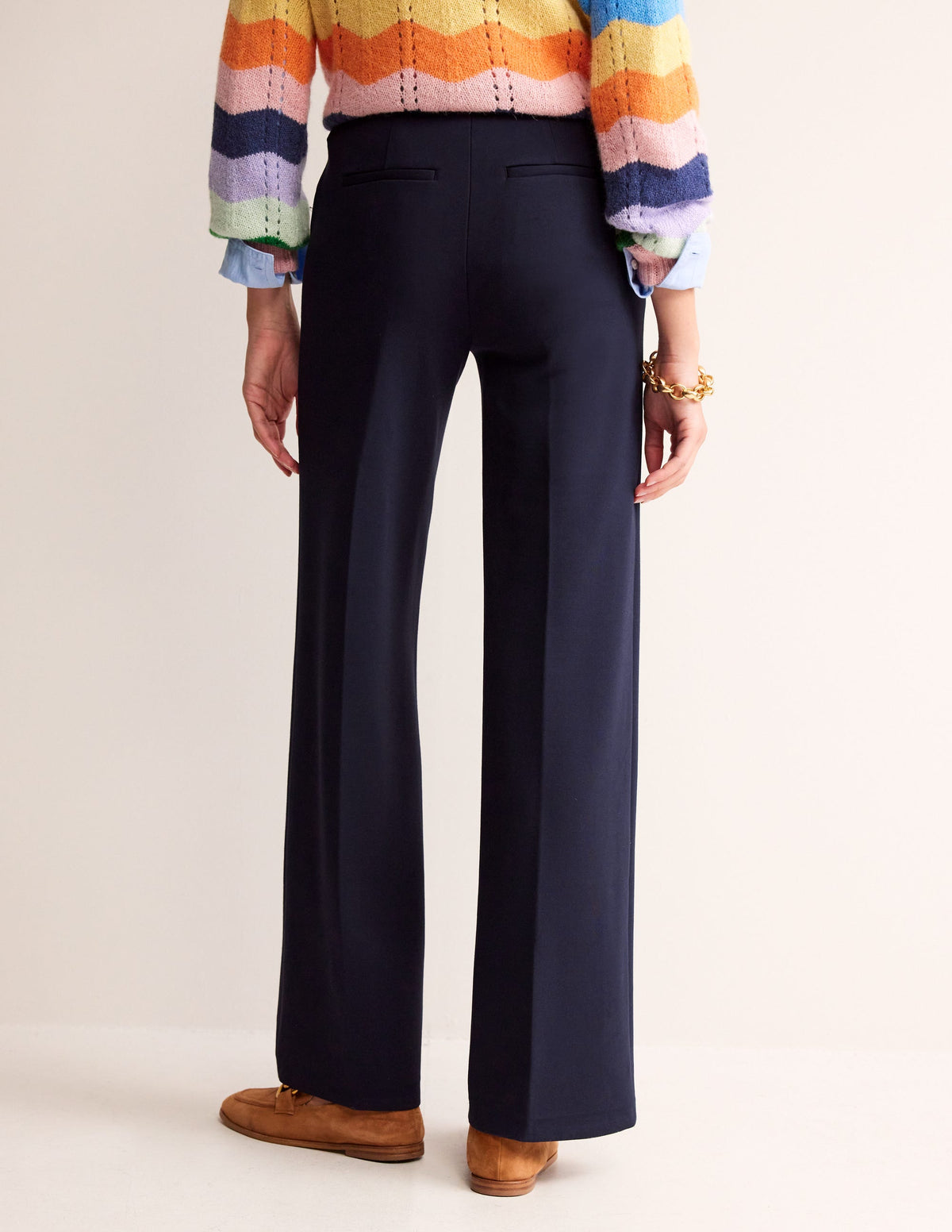 Westbourne Ponte Trousers-Navy - Image 3