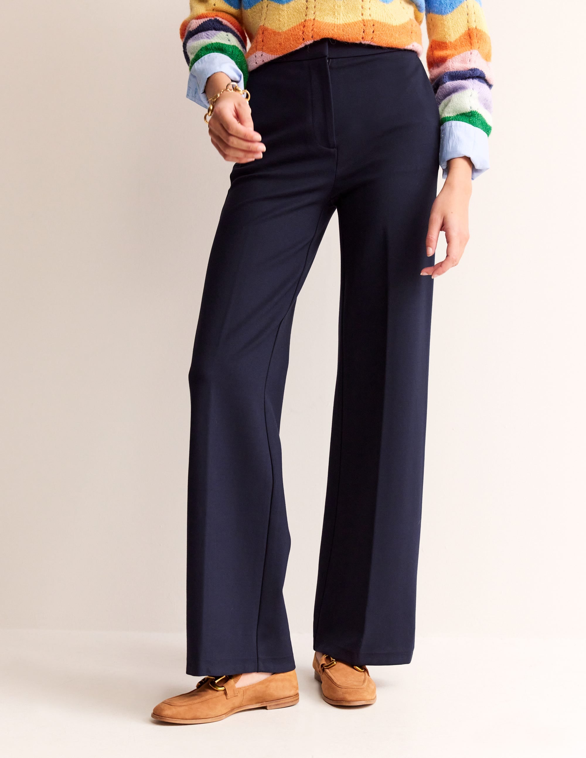 Westbourne Ponte Trousers-Navy - Image 4