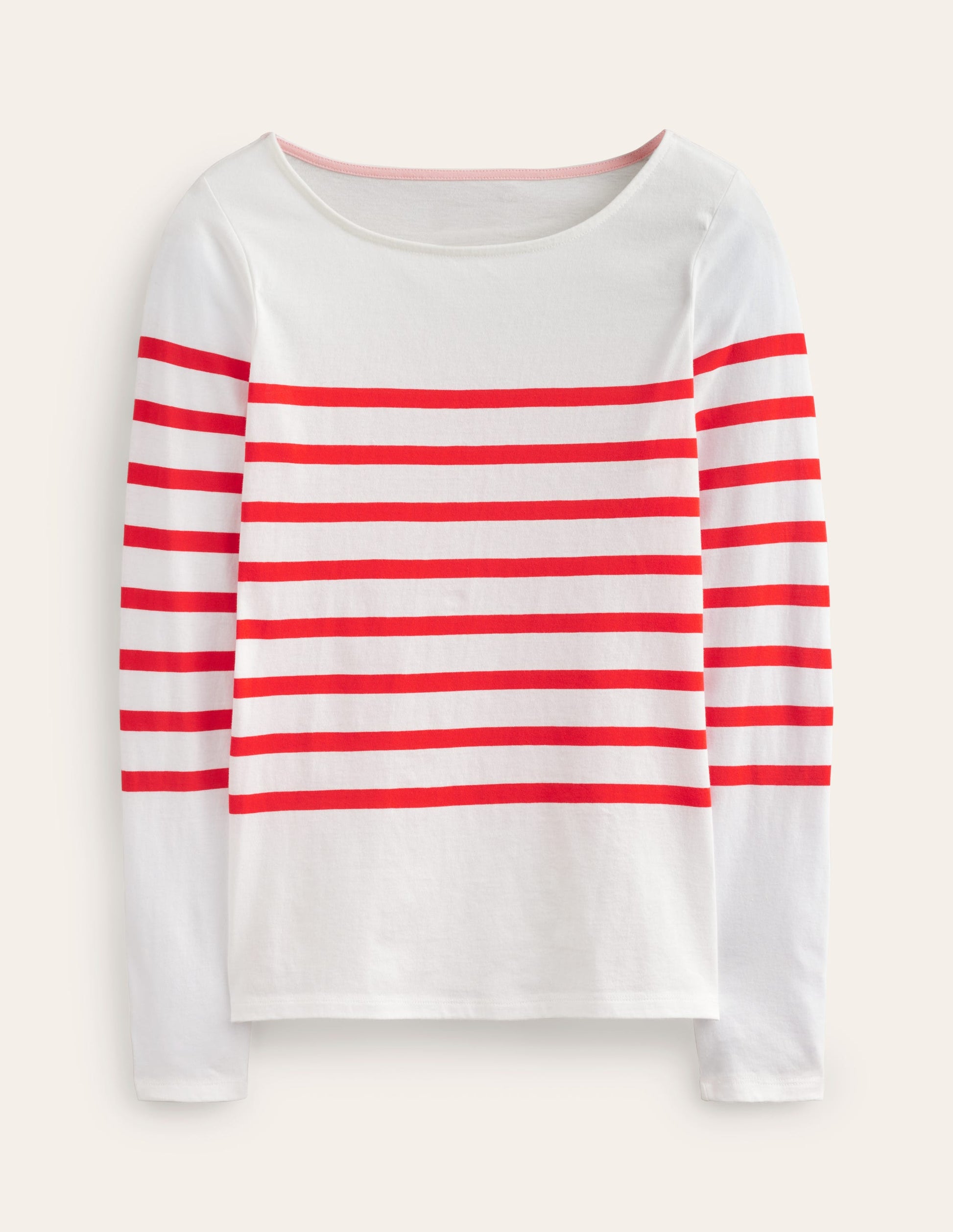 Ella Long Sleeve Breton-Ivory, Flame scarlett-6
