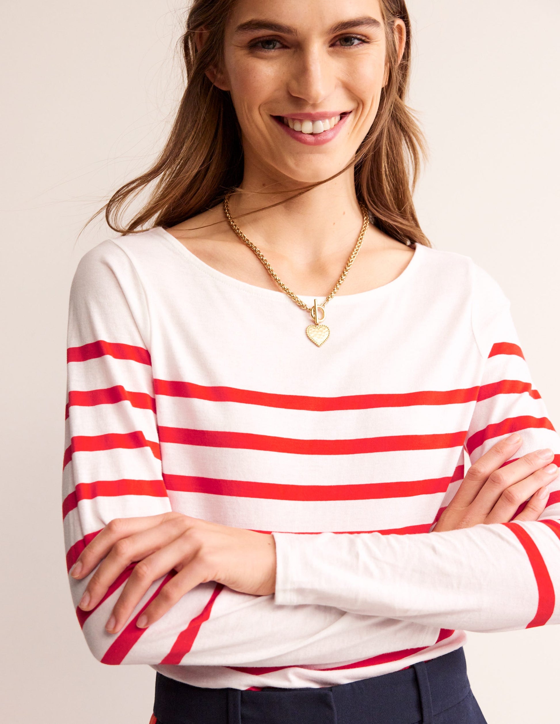 Ella Long Sleeve Breton-Ivory, Flame scarlett-4