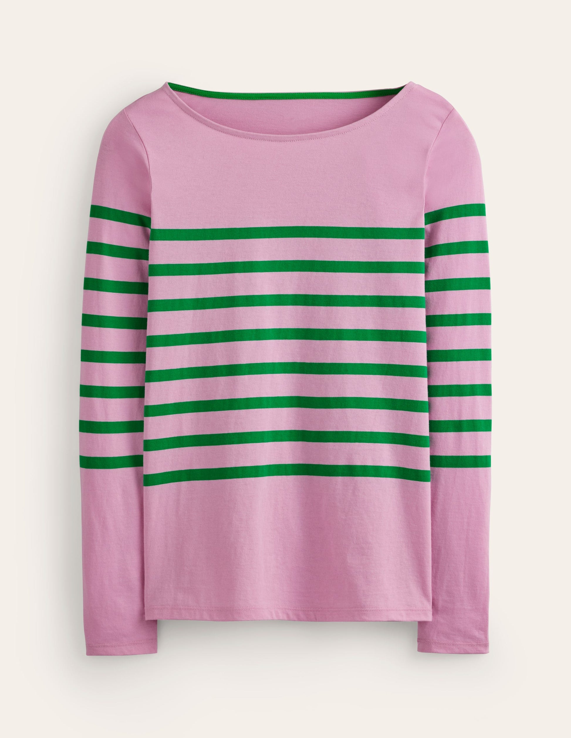 Ella Long Sleeve Breton-Pink, Green Placement-5