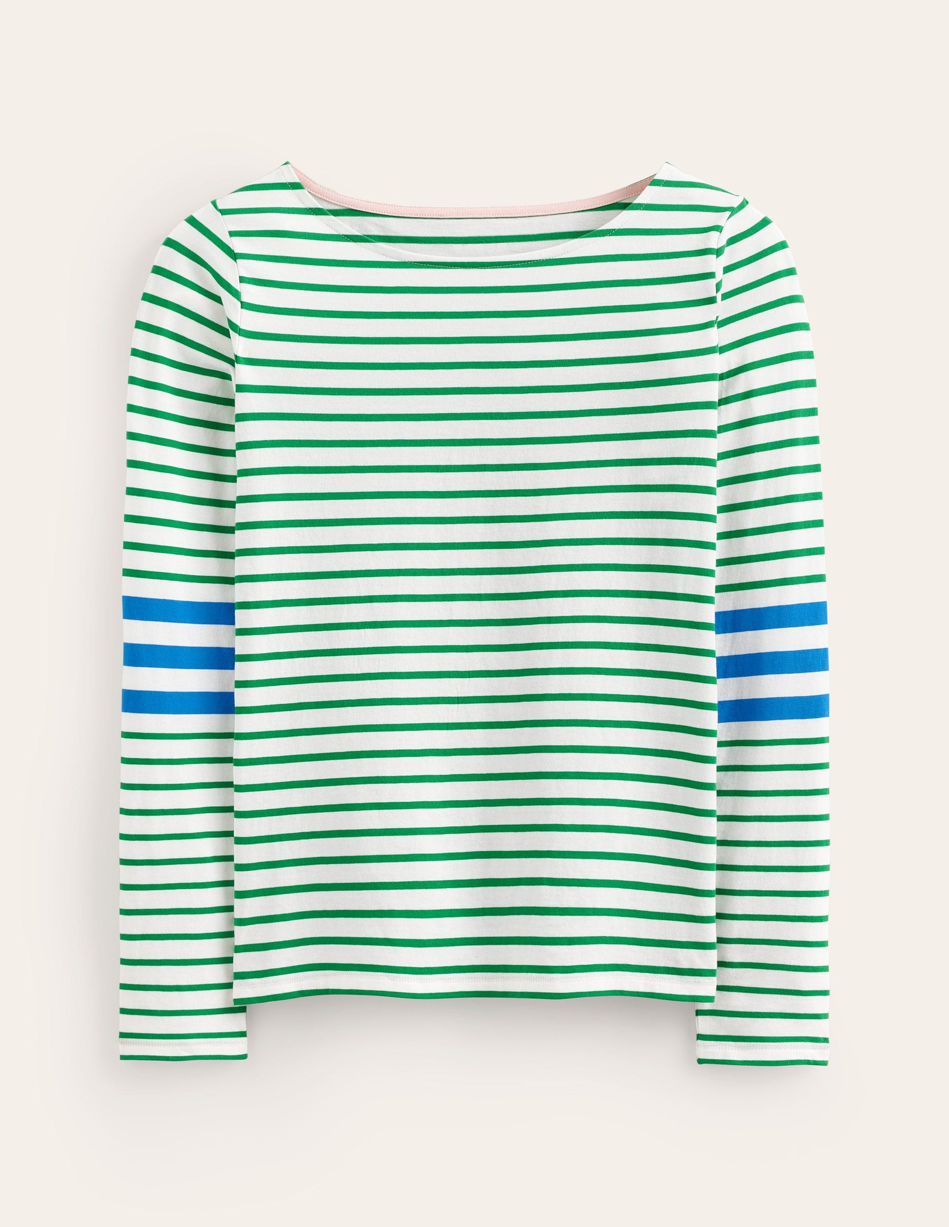 Ella Long Sleeve Breton-Green, Blue Stripe-5