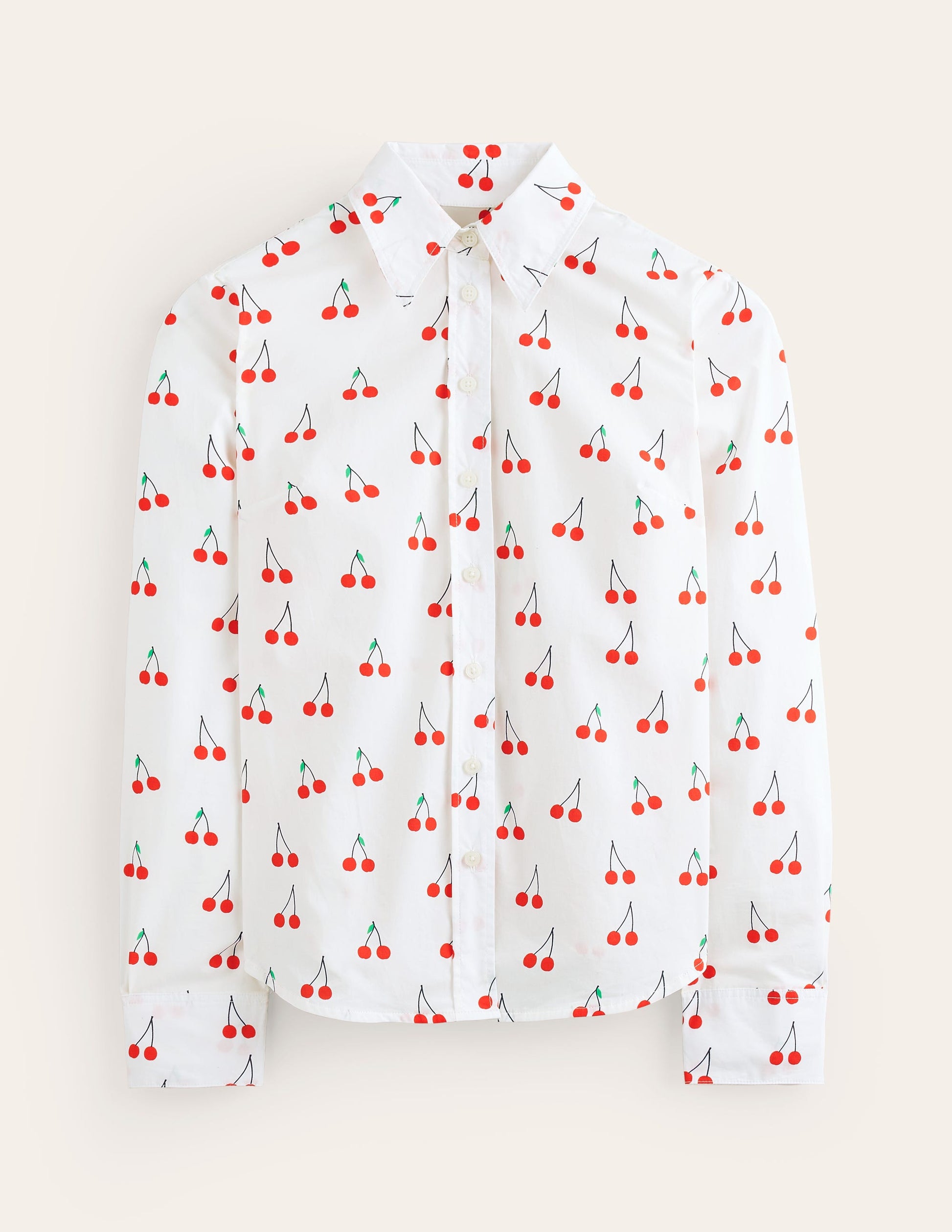 Sienna Cotton Shirt-Ivory, Cherry Vine-6