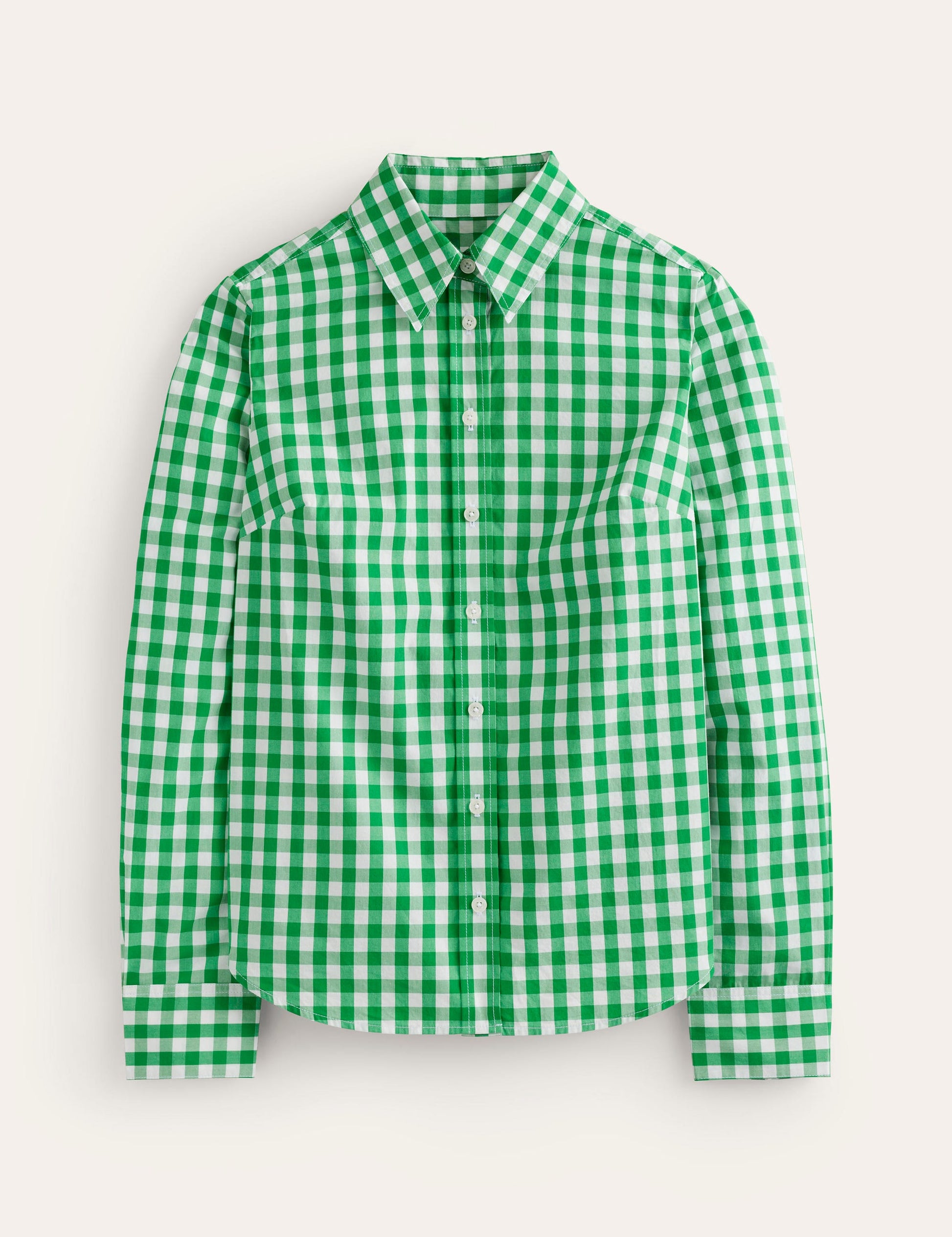 Sienna Cotton Shirt-Green Gingham-6