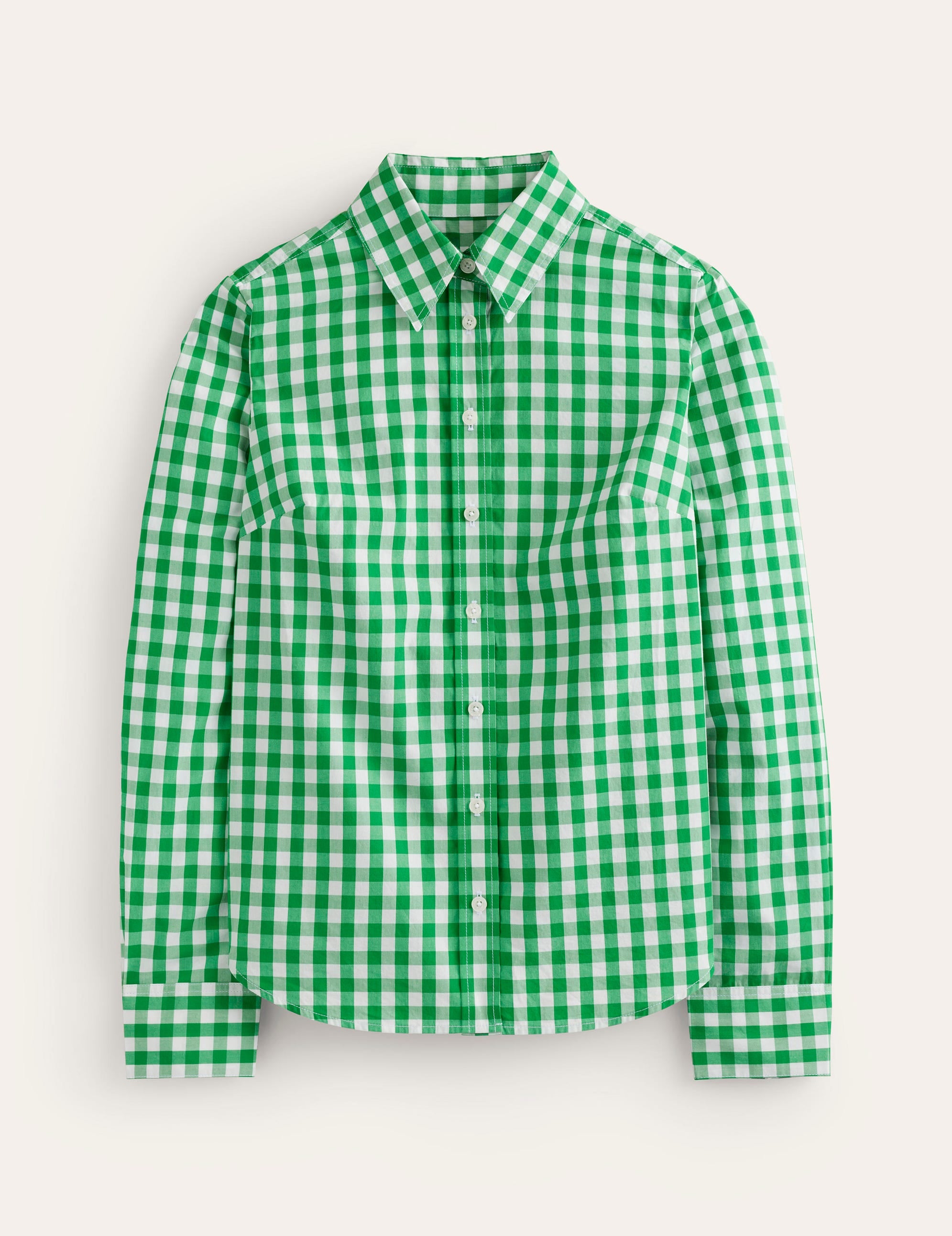 Sienna Cotton Shirt-Green Gingham - Image 6