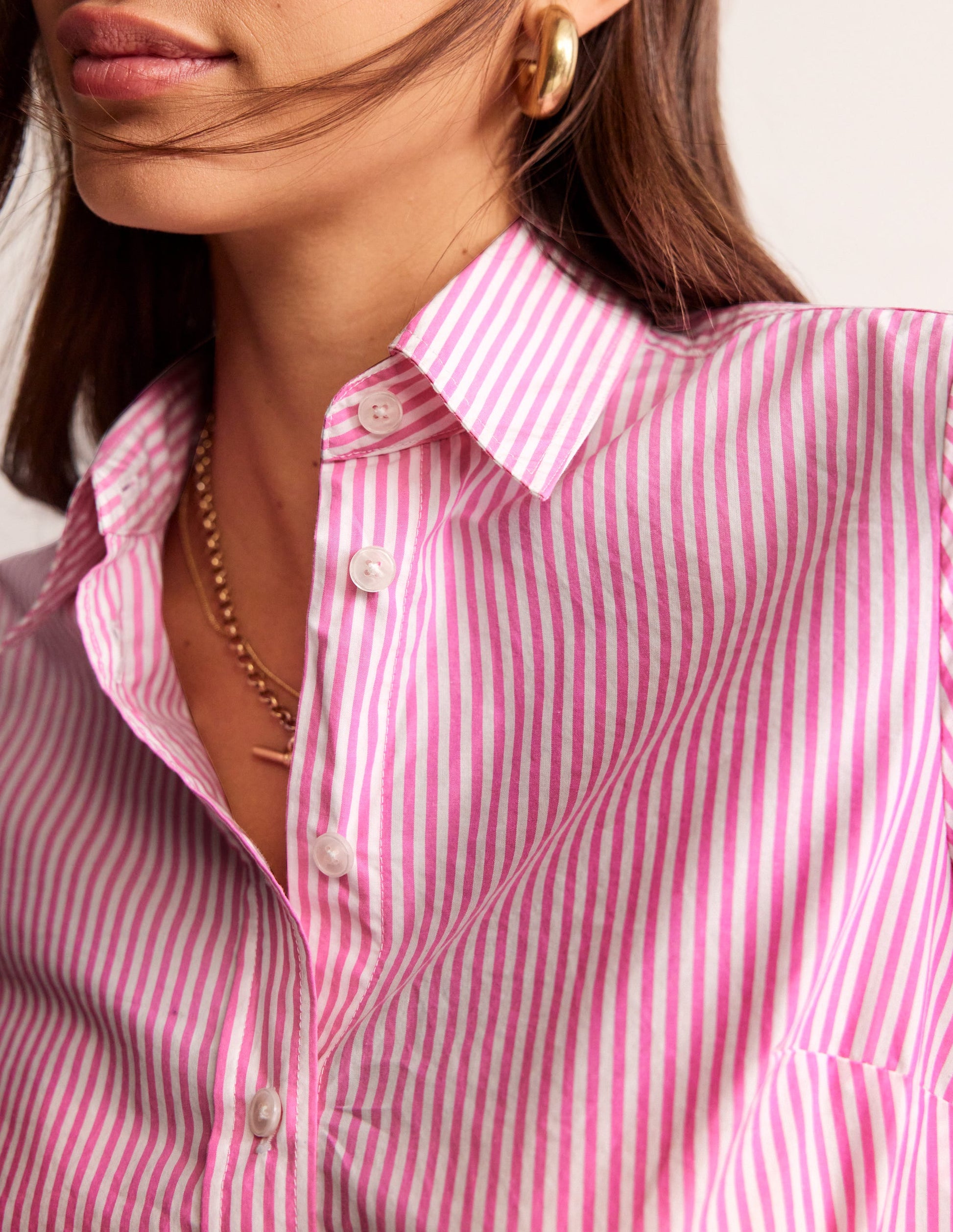 Sienna Cotton Shirt-Sangria Sunset and Ivory-2