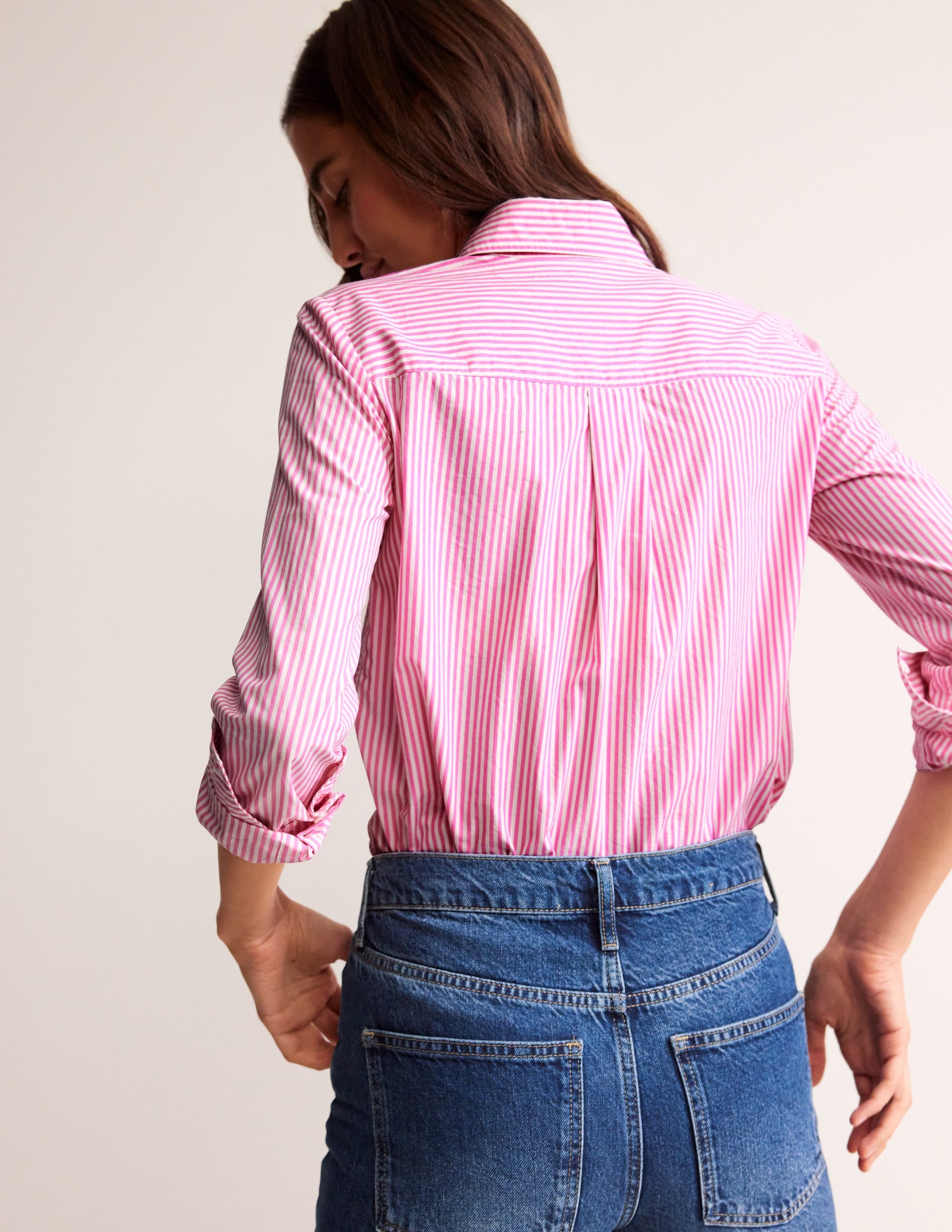 Sienna Cotton Shirt-Sangria Sunset and Ivory - Image 3