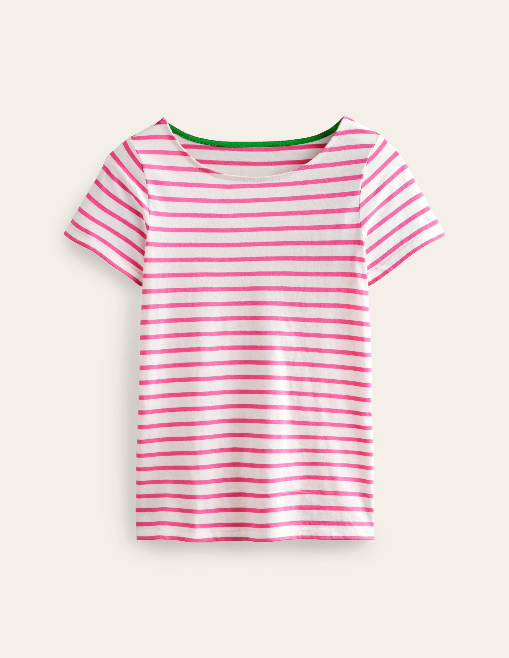 Ella Short Sleeve Breton-Ivory, Pink-5